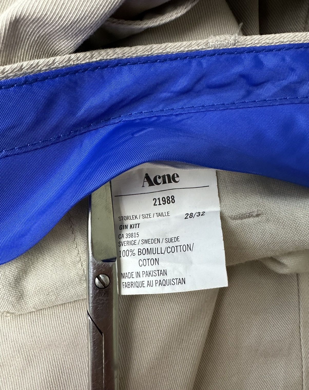 Acne Studios Acne Studios «Gin Kitt» Pants Trousers Blue Overlock 28/32 Size US 28 / EU 44 - 12 Thumbnail