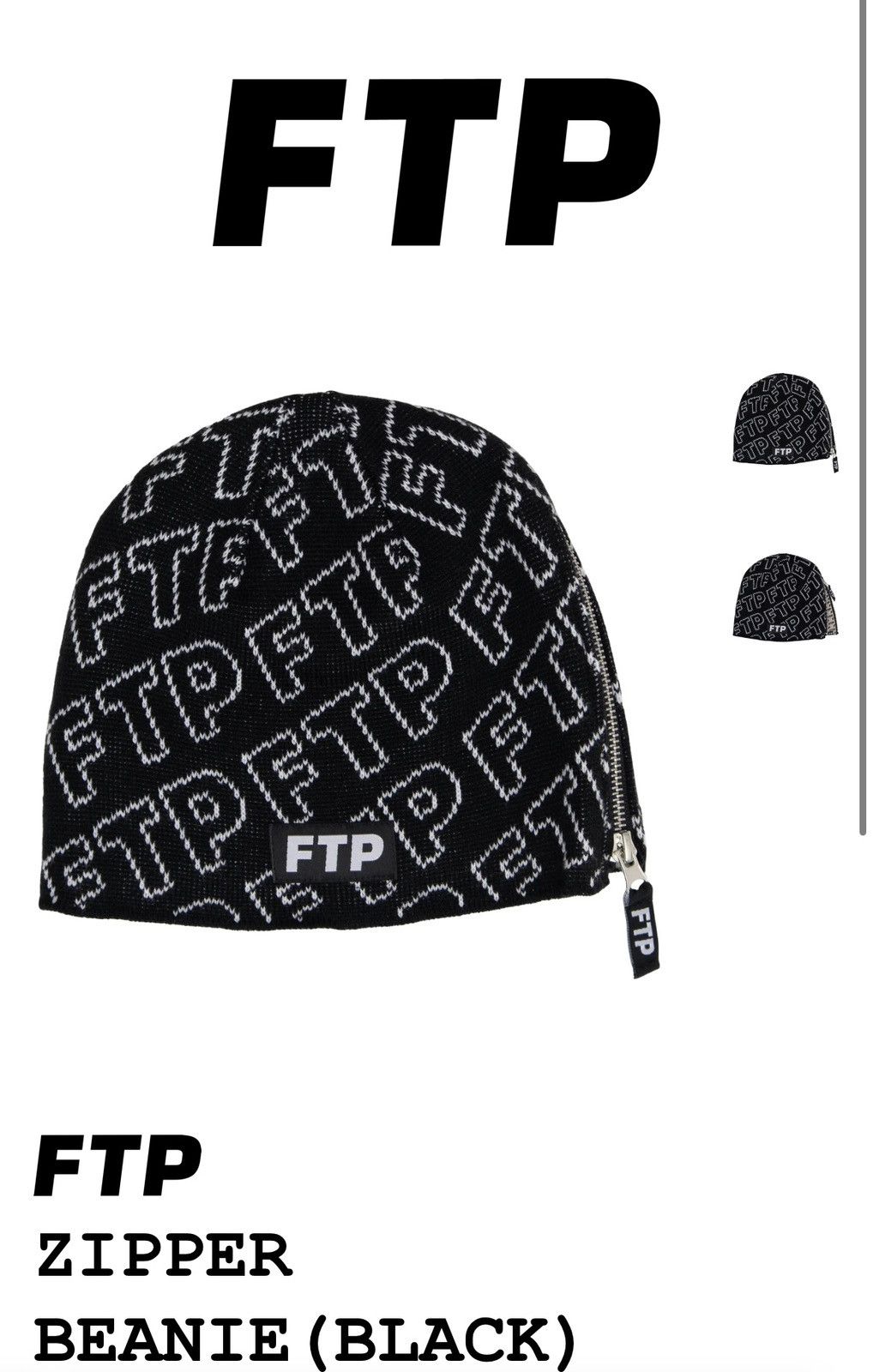 Fuck The Population FTP Zipper beanie Size ONE SIZE - 1 Thumbnail