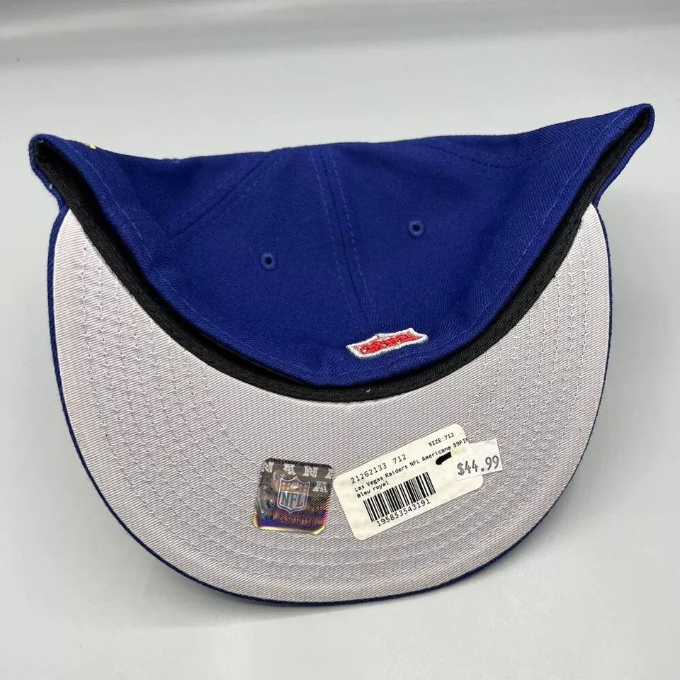 New Era Las Vegas Raiders Hat Men 7 1/2 59Fifty New Era NFL Fitted Size ONE SIZE - 4 Thumbnail