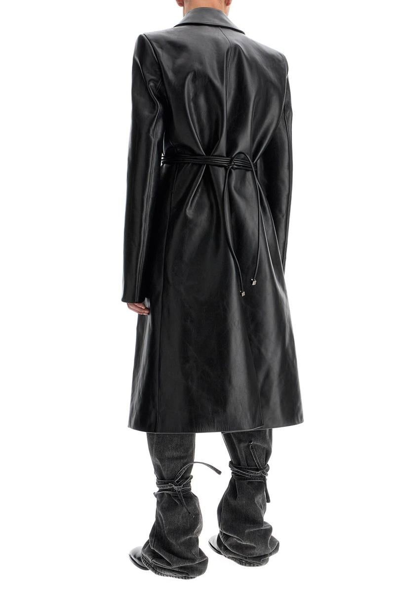 Alexander McQueen o1w1db11025 Stacked Shoulder Leather Raincoat in Black Size US M / EU 48-50 / 2 - 4 Thumbnail