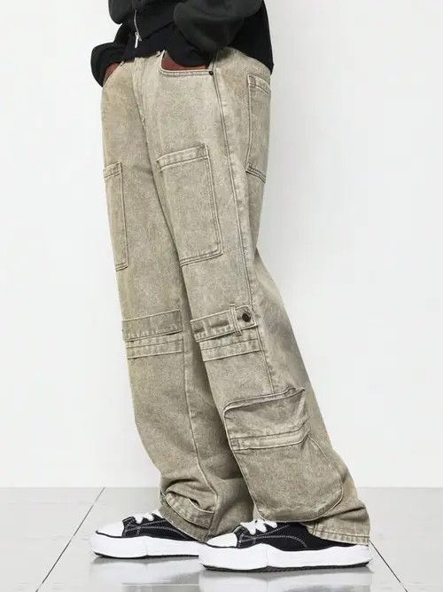 Japanese Brand × Vintage Cargo Baggy Vintage 90s Jeans Denim Size US 35 - 4 Thumbnail