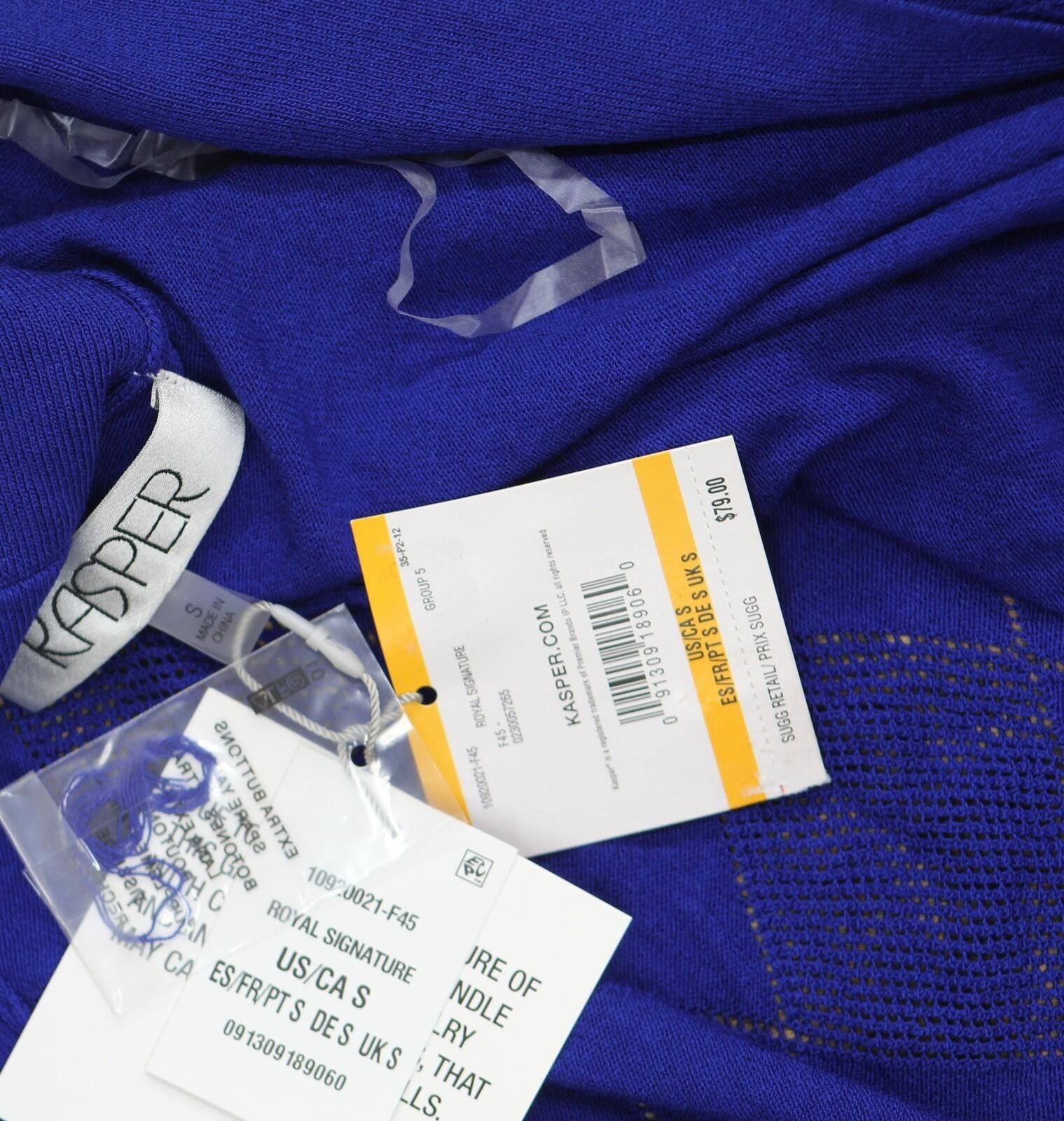 Other Nwt Kasper Pattern Knit Sweater Cardigan 10920021 Blue S Size S / US 4 / IT 40 - 3 Thumbnail