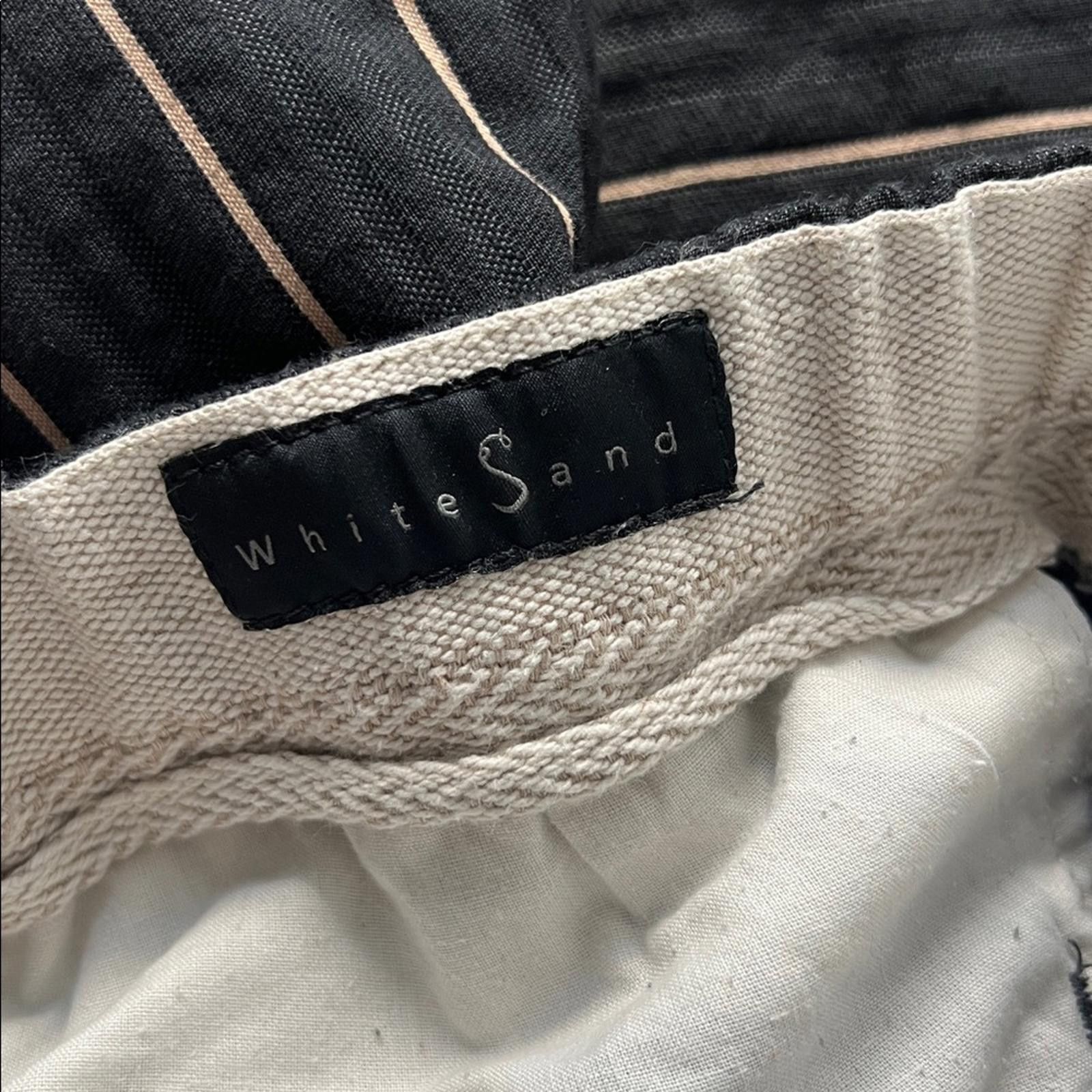 Designer WHITE SAND GARMANY Navy Striped Buckled Trouser Pants EU 48 Size US 32 / EU 48 - 9 Thumbnail