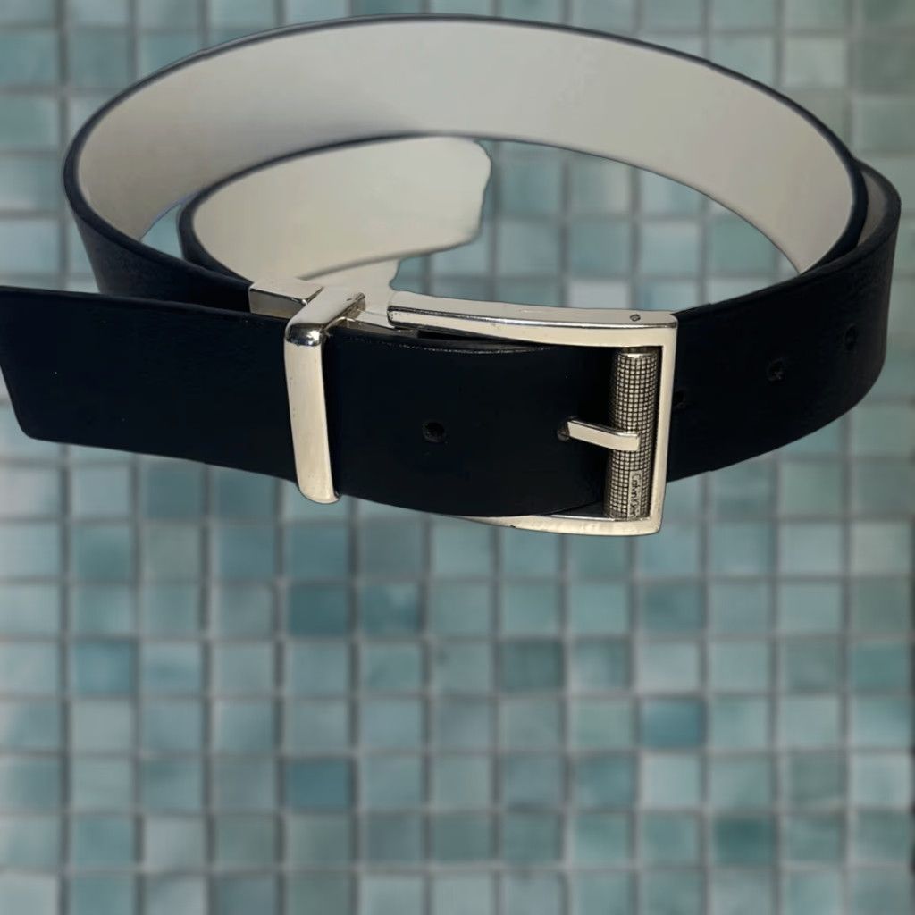 Calvin Klein Calvin Klein Men's Reversible Belt Harness Buckle Black/White 47" One Size Multicolor Roller Buckle Size ONE SIZE - 1 Thumbnail