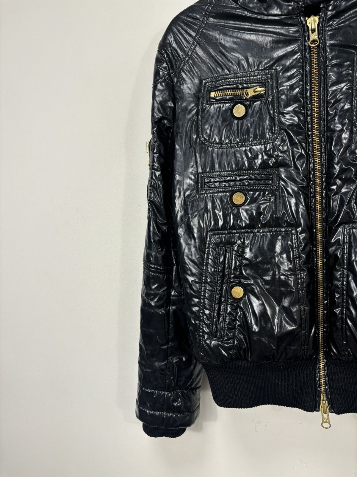 Fay Fay Women’s Shiny Black Italian Luxury Multipocket Jacket Size L / US 10 / IT 46 - 6 Thumbnail
