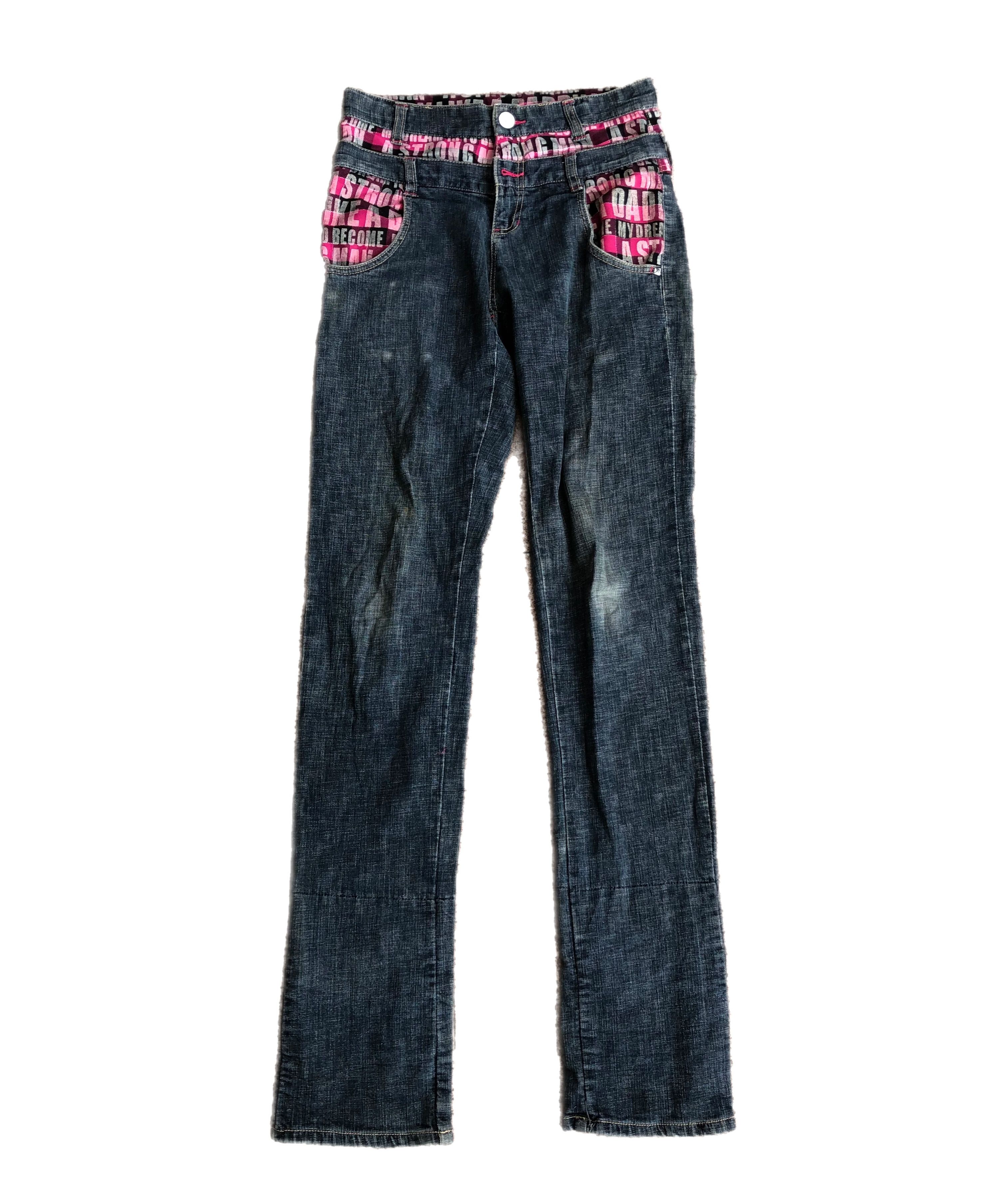 If Six Was Nine Rongman Double Waist Jeans Vkei Style Y2k Japanese Size US 28 / EU 44 - 3 Thumbnail