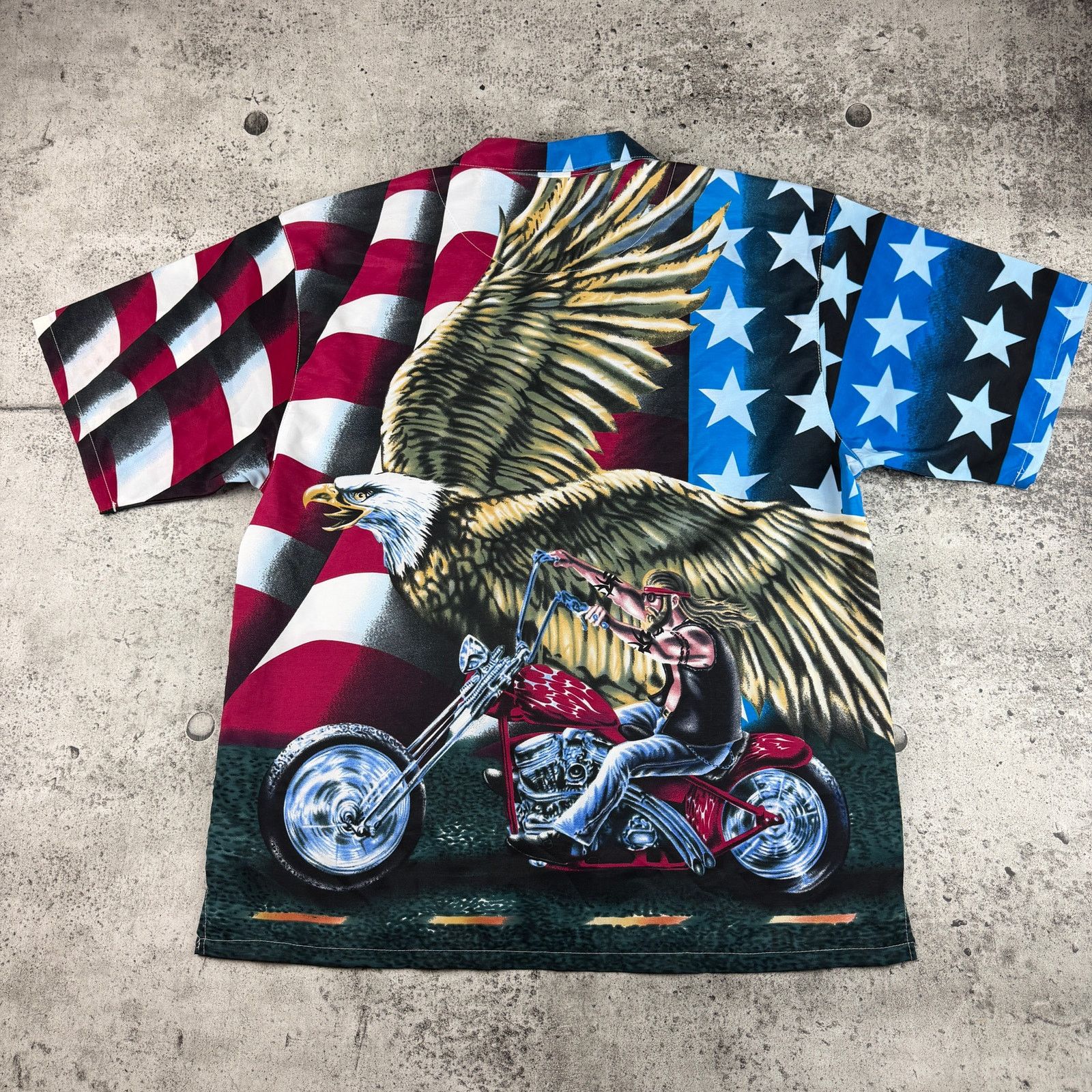 Steve And Barrys All Over Print Biker Button Up Shirt Large Club Shirt Size US L / EU 52-54 / 3 - 2 Thumbnail