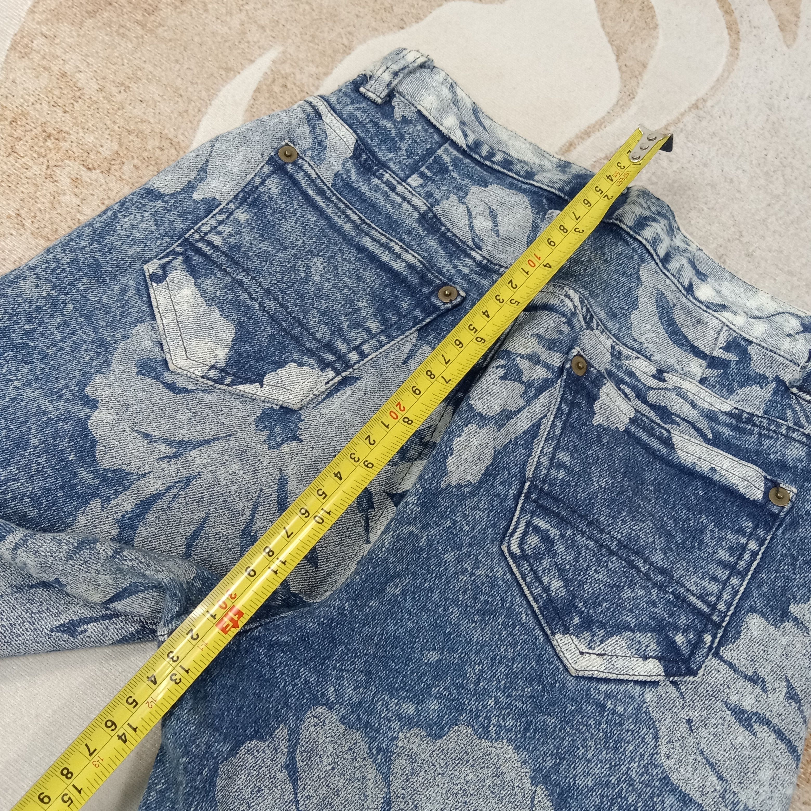 Japanese Brand Ryu Sports Japanese Flower Art Denim Jeans C258N26 Size 23" - 9 Thumbnail