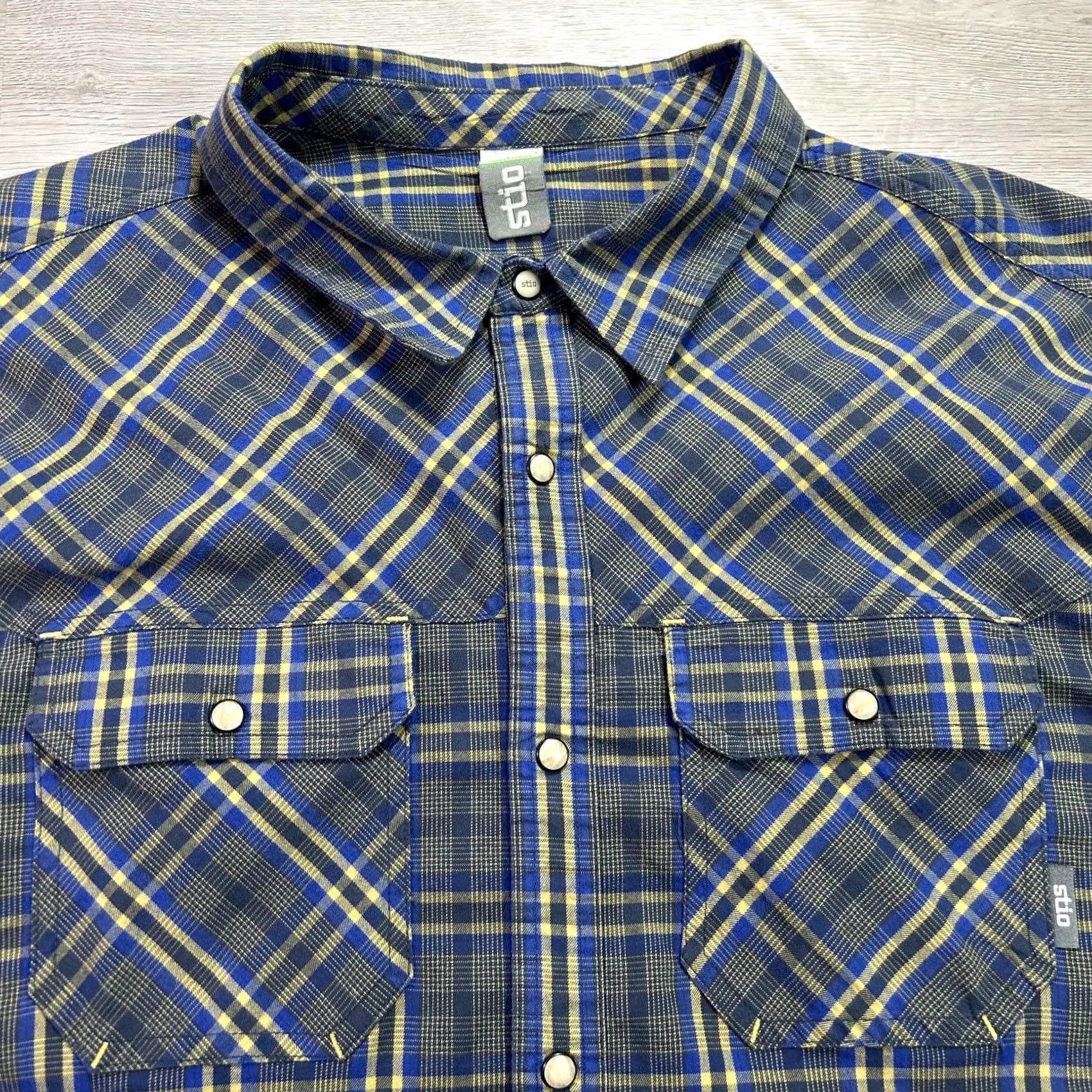 Vintage Stio Shirt Mens 2XL Blue Plaid Long Sleeve Western Snap Button Up Outdoor Size US XXL / EU 58 / 5 - 3 Thumbnail