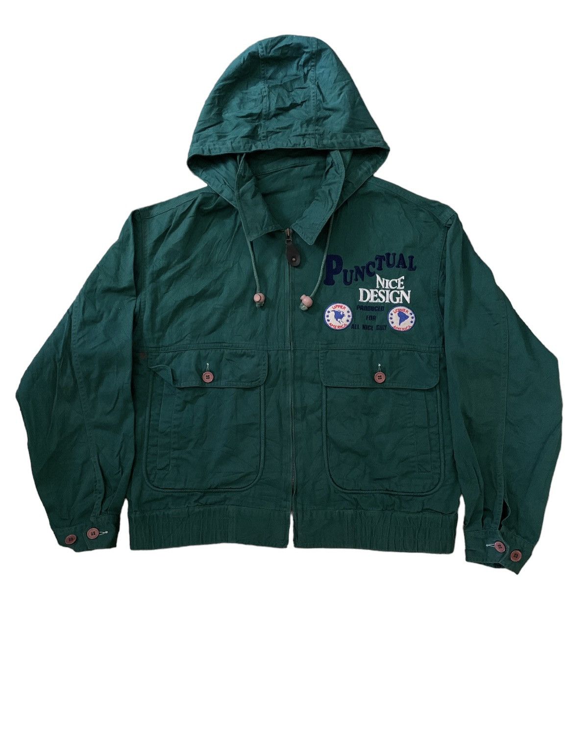 Japanese Brand Punctual frontier Spirit Bomber Green Jacket Size US M / EU 48-50 / 2 - 2 Thumbnail