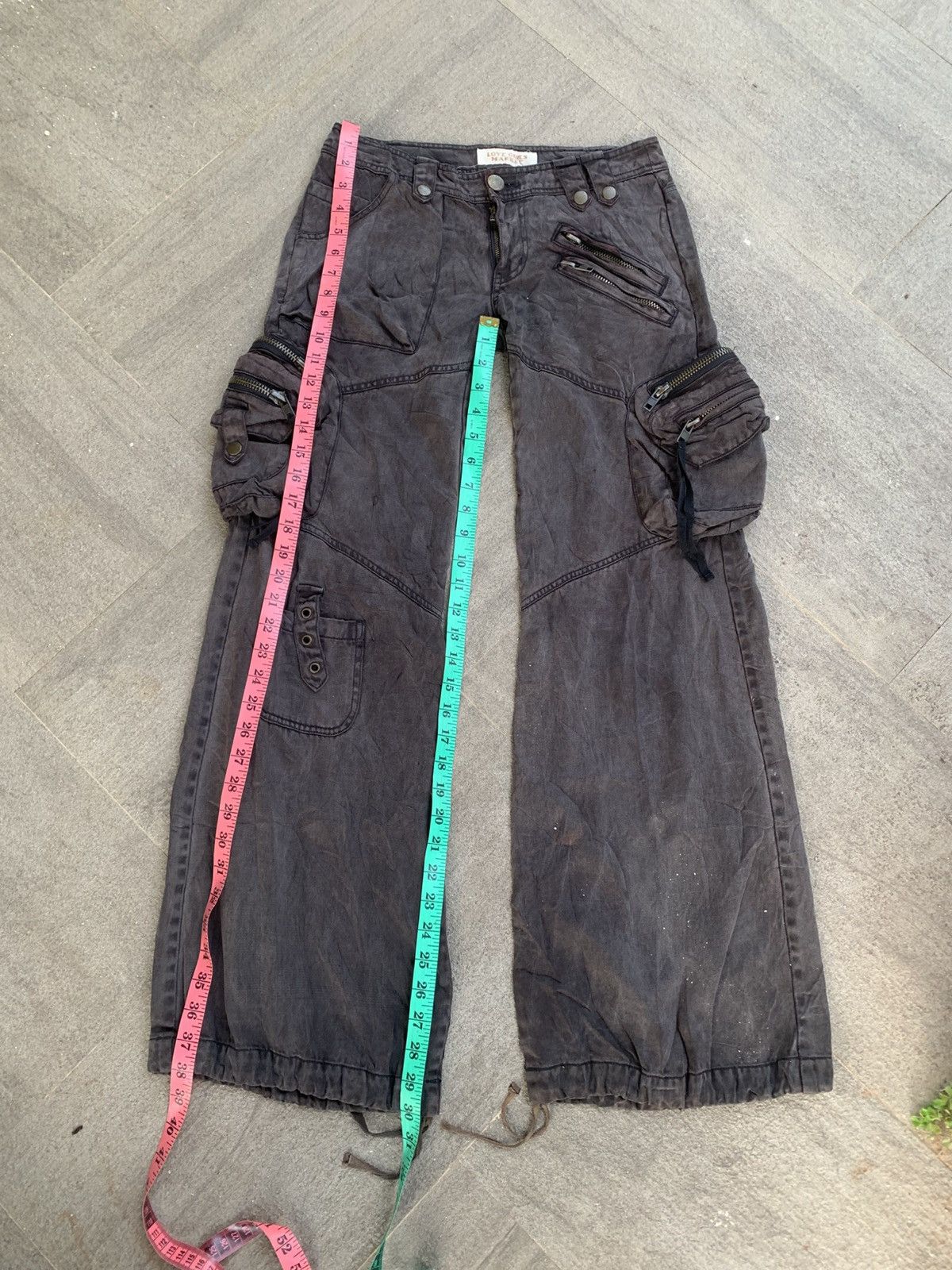 Japanese Brand Vintage Love Girls Flared Cargo Pants Size 29" - 6 Thumbnail