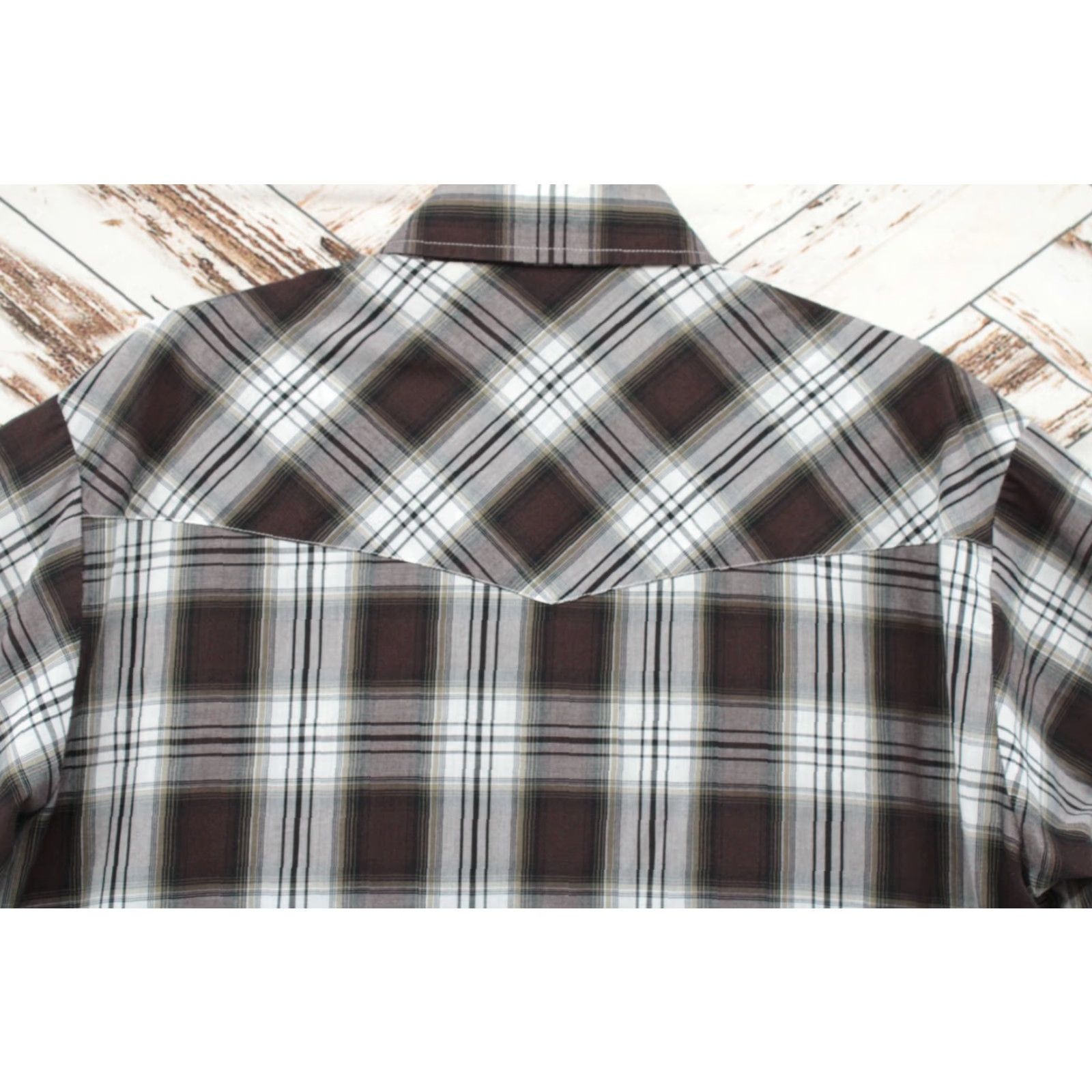 Vintage Plains Western Wear Shirt Mens Size LT Long Sleeve Pearl Snap Plaid Brown Cowboy Size US L / EU 52-54 / 3 - 4 Thumbnail