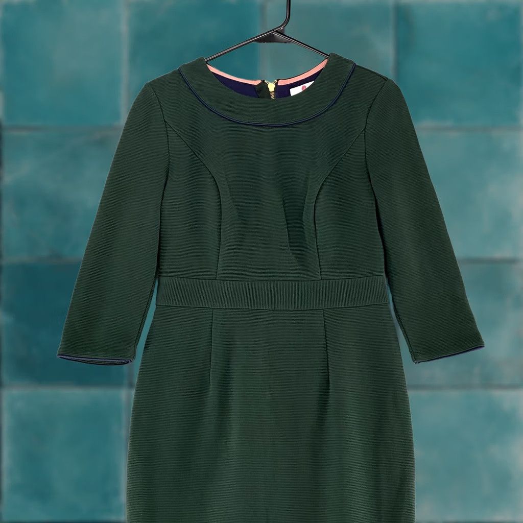 Boden Boden Mia Dress Womens 6 Petite Ottoman Green Sheath Corporate Career Work Dress Size M / US 6-8 / IT 42-44 - 1 Thumbnail