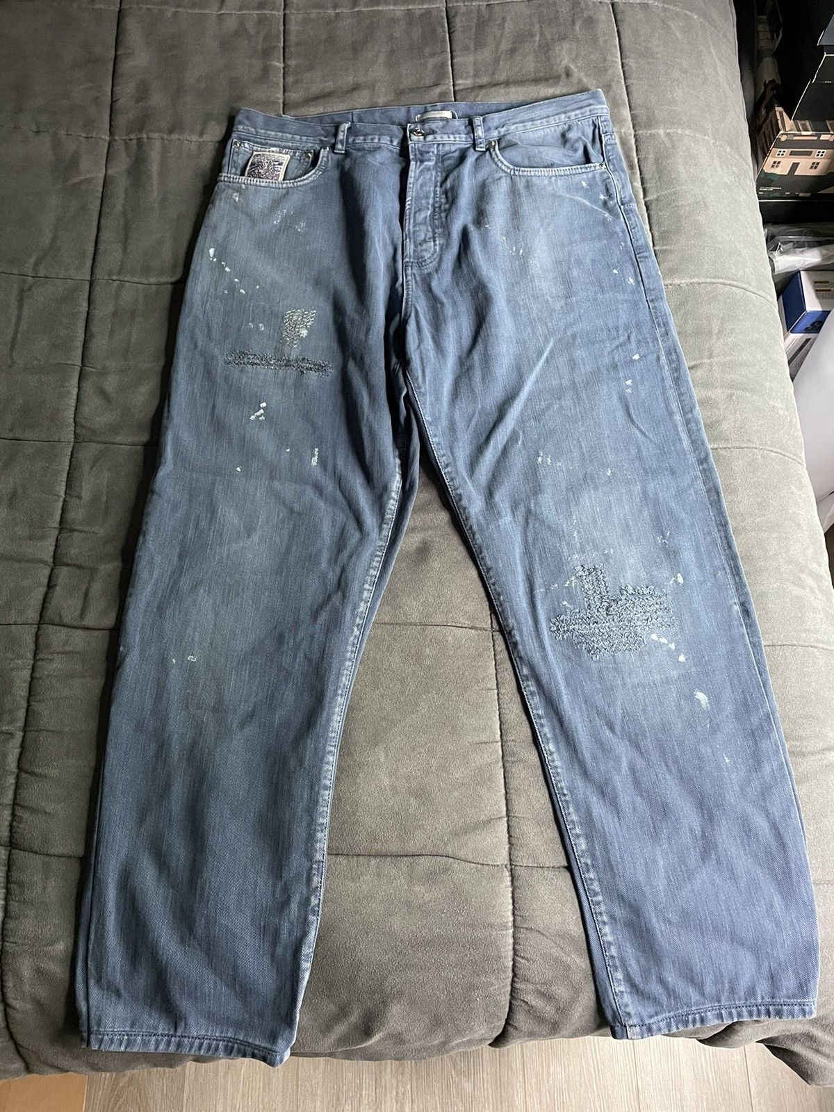 Dior Dior Raymond Pettibon Mona Lisa Distressed Denim Pants Size US 34 / EU 50 - 2 Thumbnail