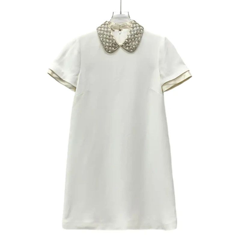 Miu Miu White Short Sleeve Dress 0089
