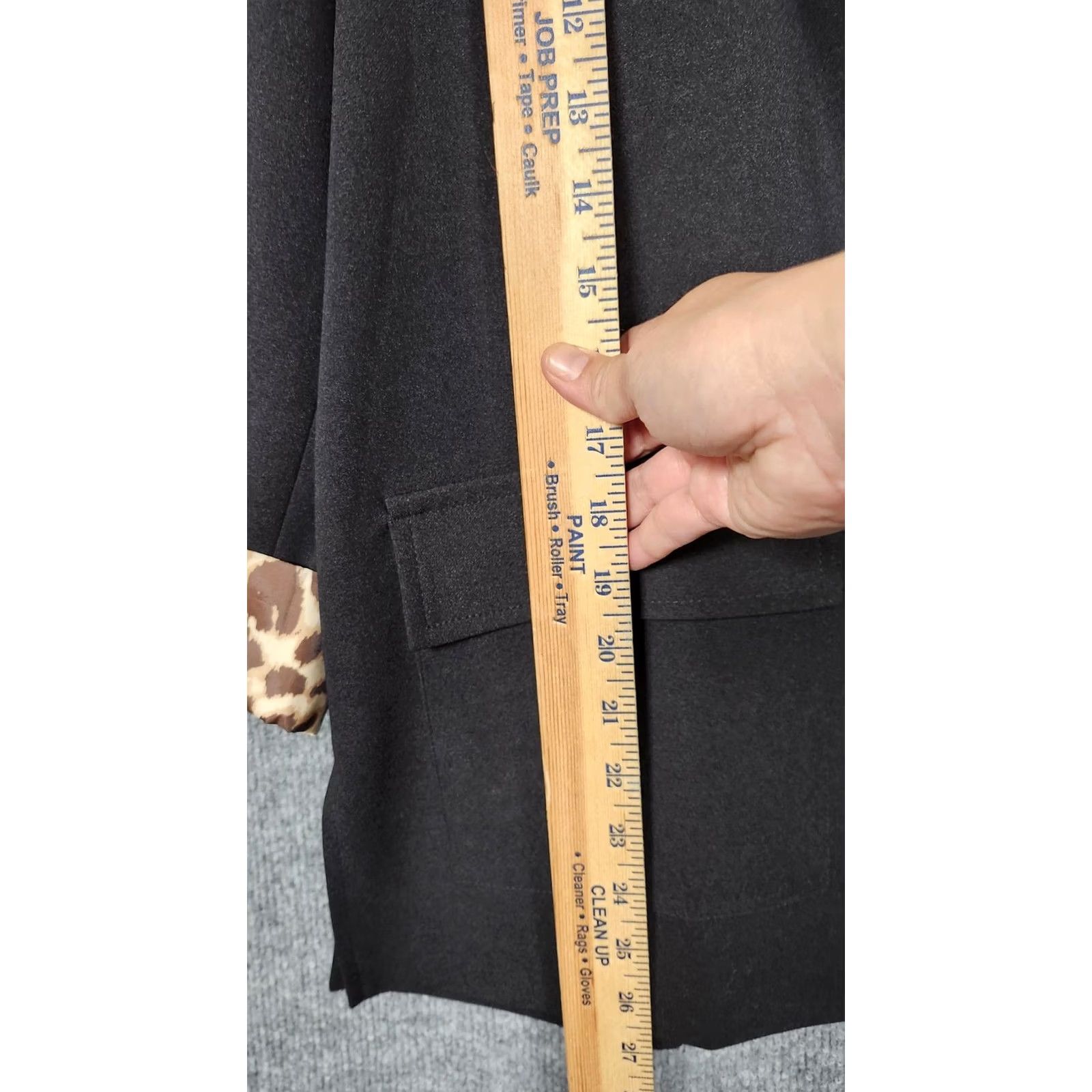 Vintage Andree By Unit Womens 1X Black Leopard Lined Jacket Blazer Single Button 3/4 Sleeve Size XL / US 12-14 / IT 48-50 - 5 Thumbnail