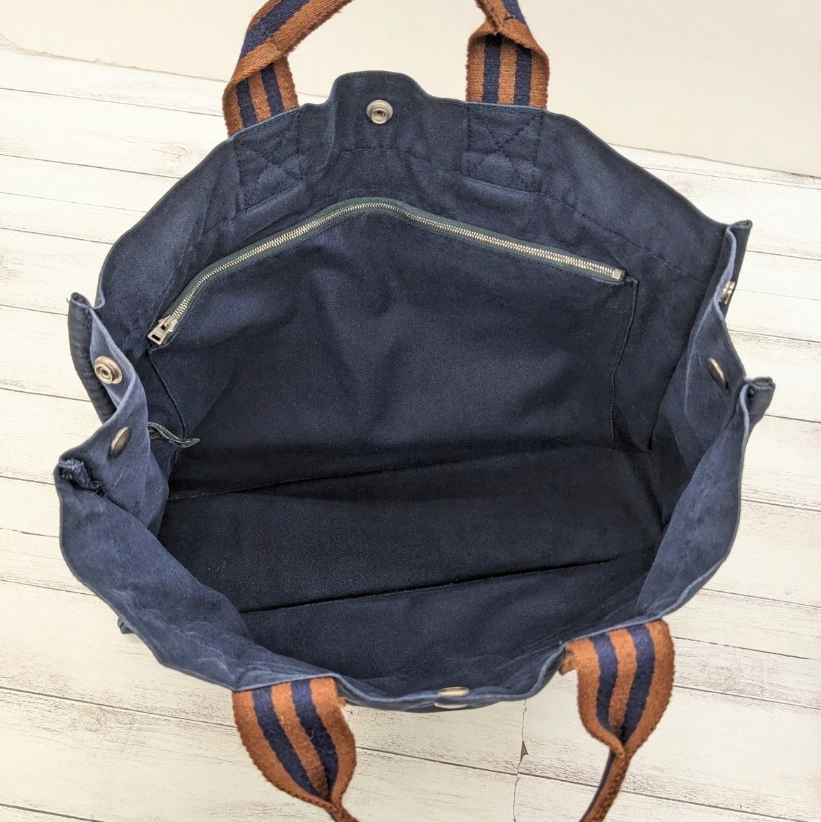 Hermes Sac cabas Hermes vintage toile bleu marine Size ONE SIZE - 8 Thumbnail