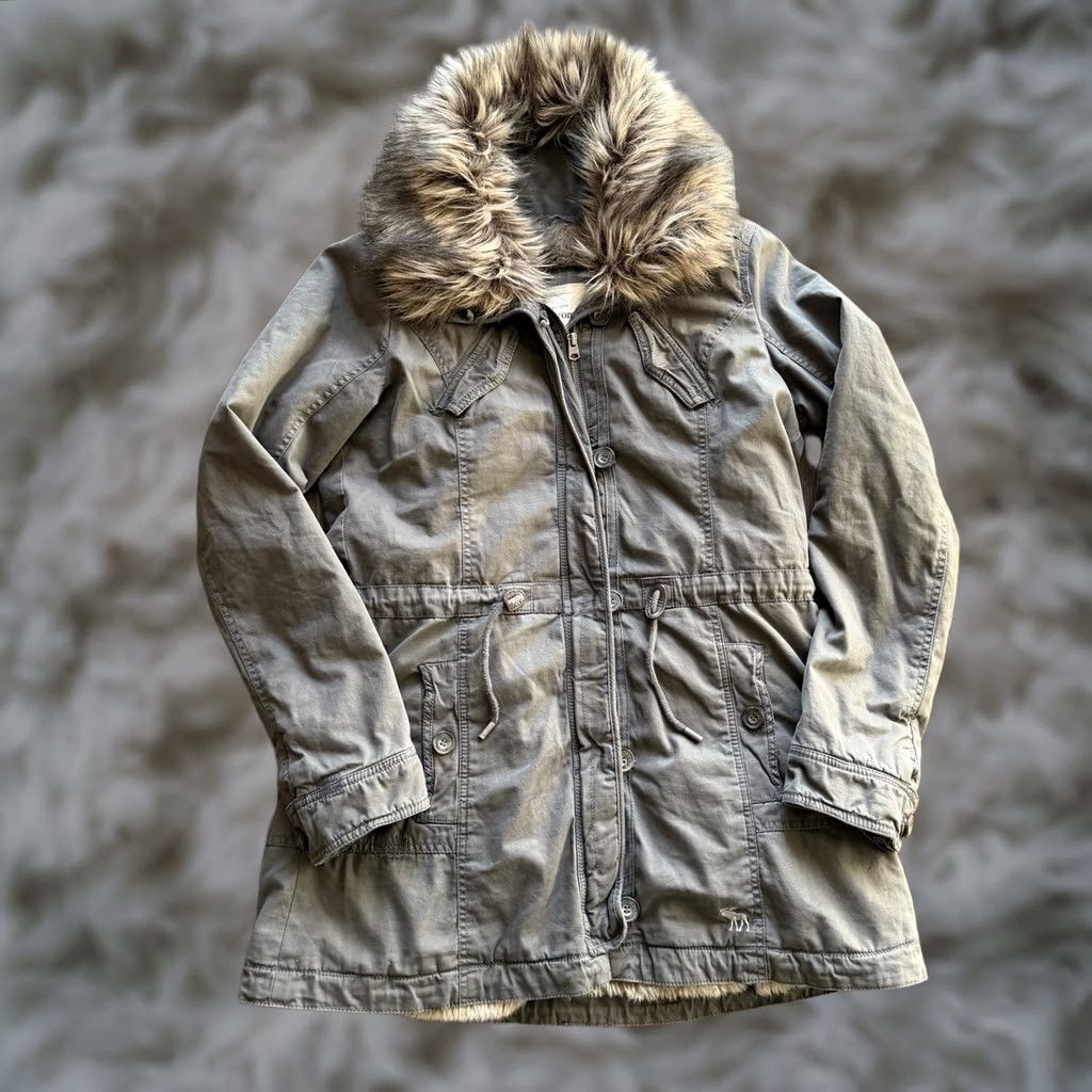 Abercrombie & Fitch VINTAGE ABERCROMBIE & FITCH Parka Coat Lined Fur Collard Winter Y2K Womans Large Size US L / EU 52-54 / 3 - 1 Thumbnail