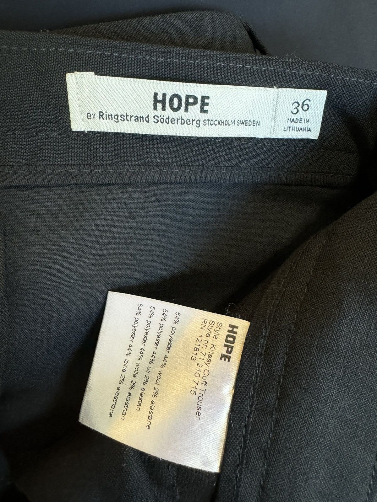 Hope Hope Stockholm New “Krissy Cuff” Trouser Wool Blend Black Size 27" / US 4 / IT 40 - 8 Thumbnail