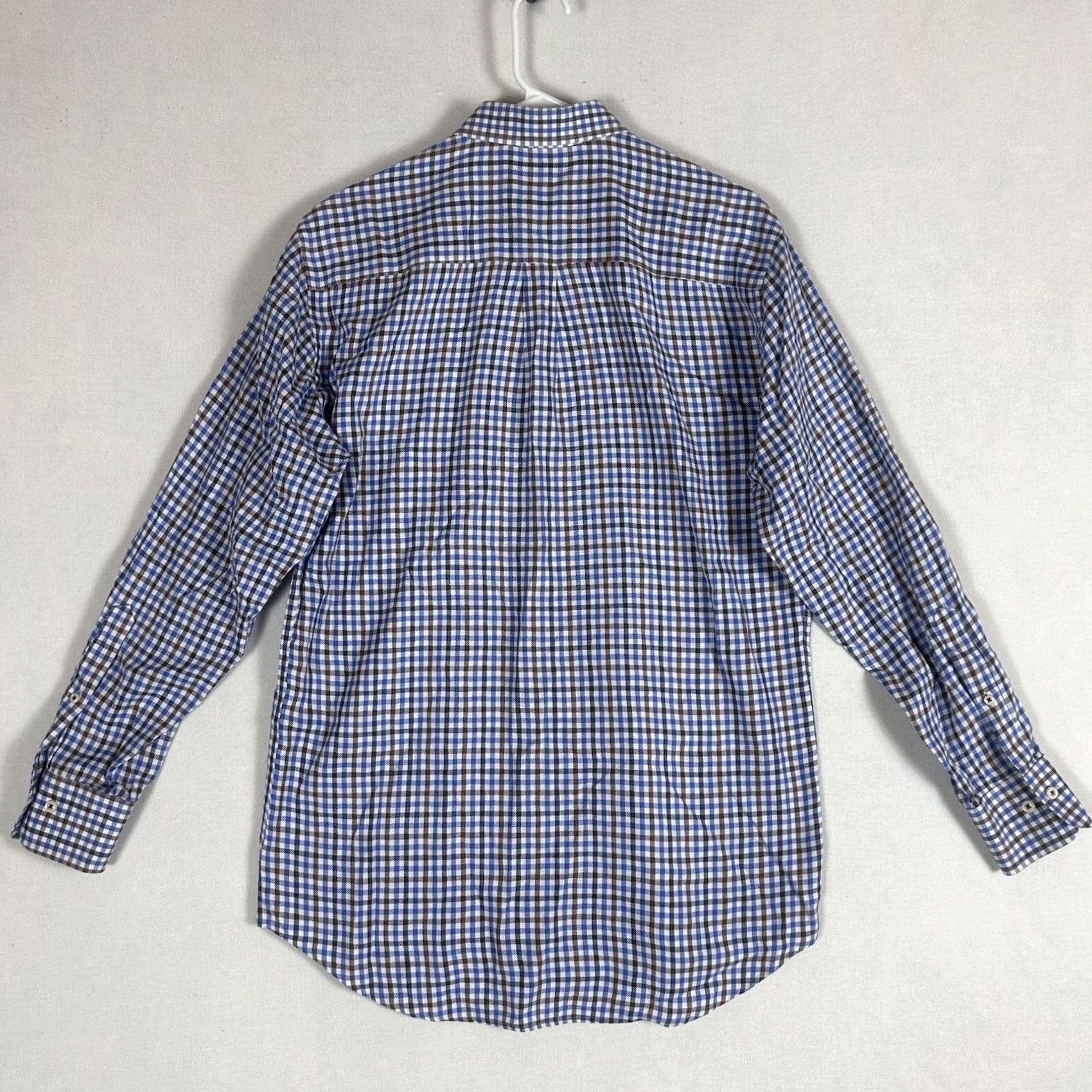 Peter Millar Peter Millar Blue Gingham Check Mens Shirt Size Medium Long Sleeve Cotton Button-Up Size US M / EU 48-50 / 2 - 7 Thumbnail