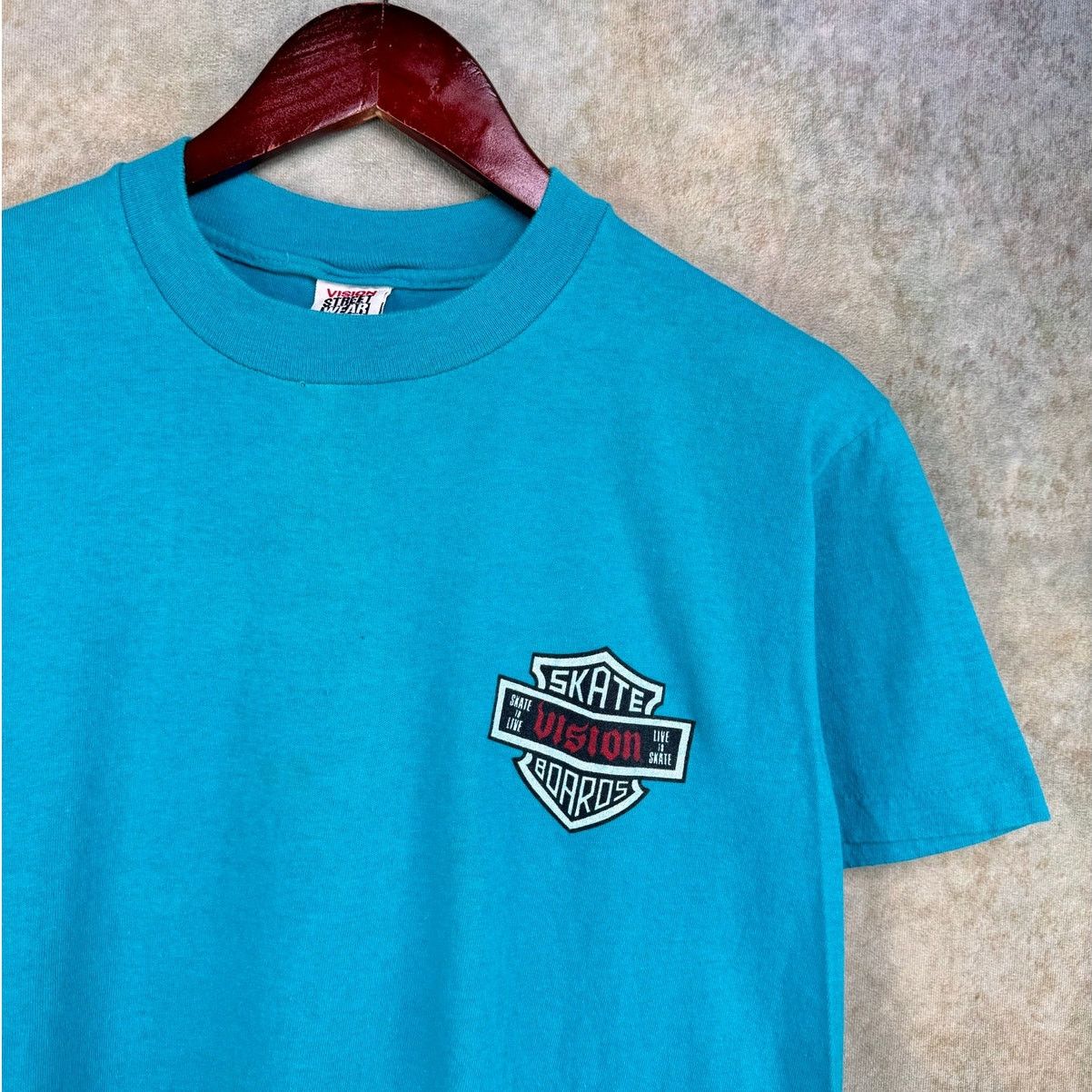 Vintage × Vision Streetwear Vintage Vision Street Wear Skate To Live Skate Boards Tee Size US M / EU 48-50 / 2 - 6 Thumbnail