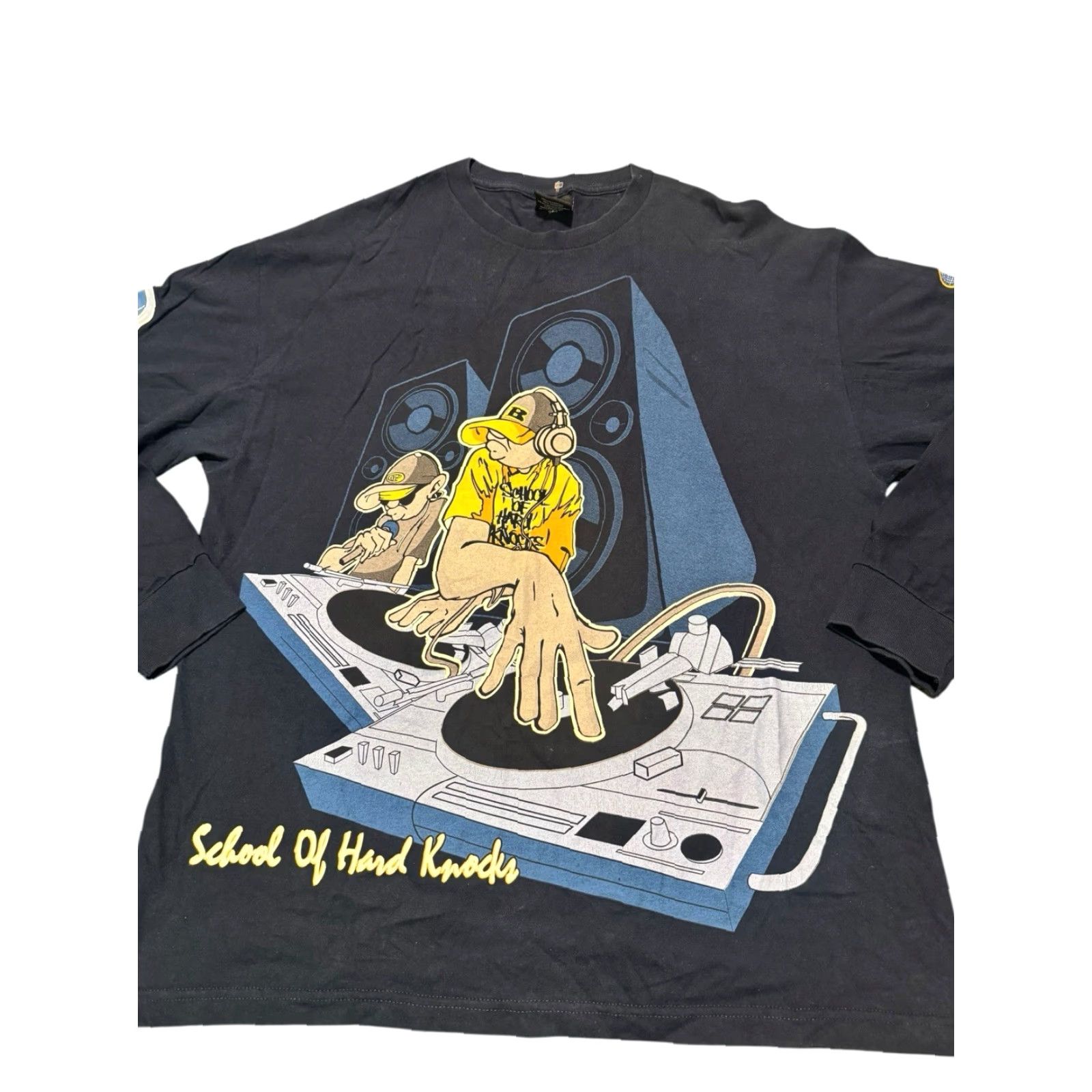 Vintage VINTAGE 90s School of Hard Knocks DJ AOP Blue Long Sleeve T-Shirt XL Men Shirt Size US XL / EU 56 / 4 - 4 Thumbnail