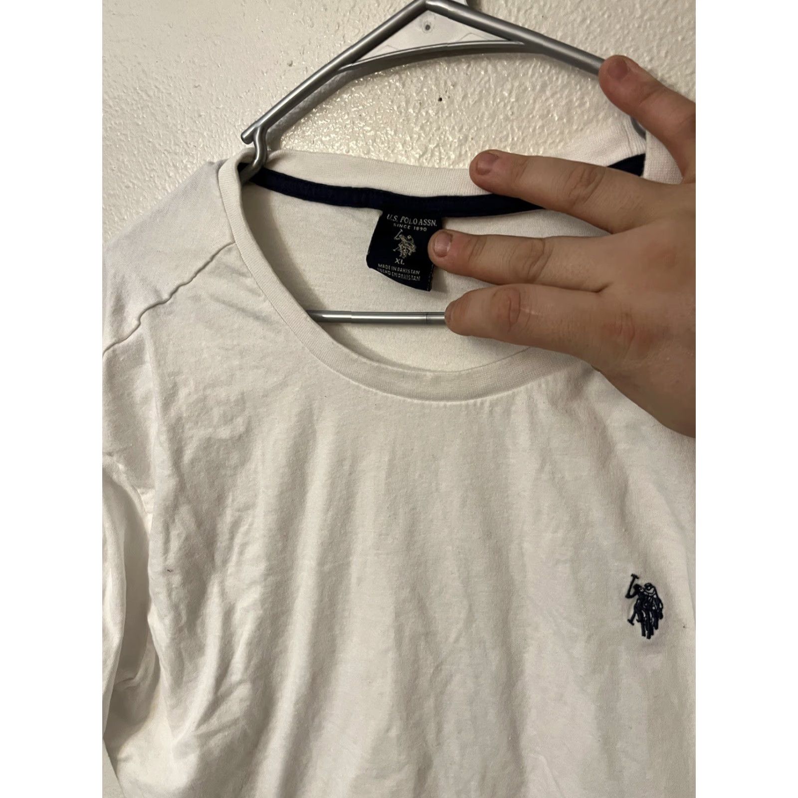 Polo Ralph Lauren US Polo Assn. T-Shirt Crew Neck White Cotton Logo S/S Polo Ralph Lauren Men XL Room Tee Mens Size US XL / EU 56 / 4 - 3 Thumbnail