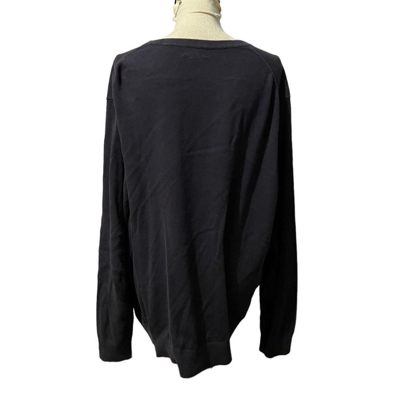 Lands' End Lands End Men's Classic Fit Cotton V-neck Sweater XXL Navy Size US XXL / EU 58 / 5 - 6 Thumbnail