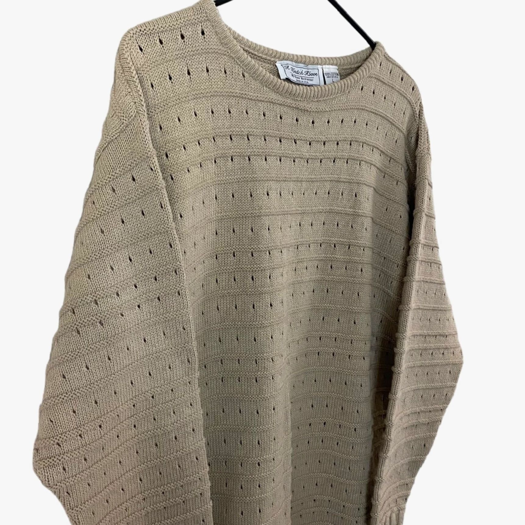 Vintage VINTAGE A Knitch Above Spar Knit Wear Sweater Tan Womens Large Cotton USA Size L / US 10 / IT 46 - 4 Thumbnail