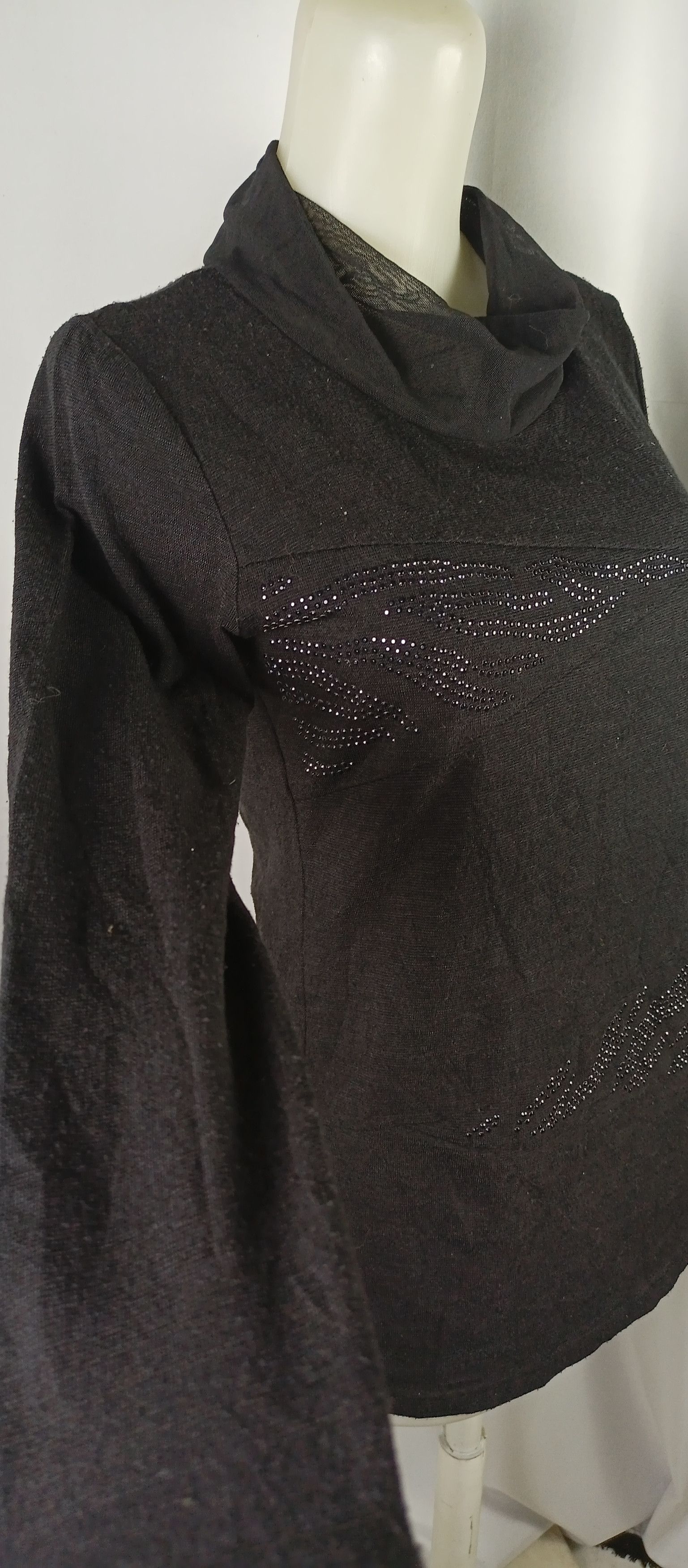 Designer × Japanese Brand Eclair by Hui Women's Rhinestone Long Sleeve Tshirt Size M / US 6-8 / IT 42-44 - 10 Thumbnail