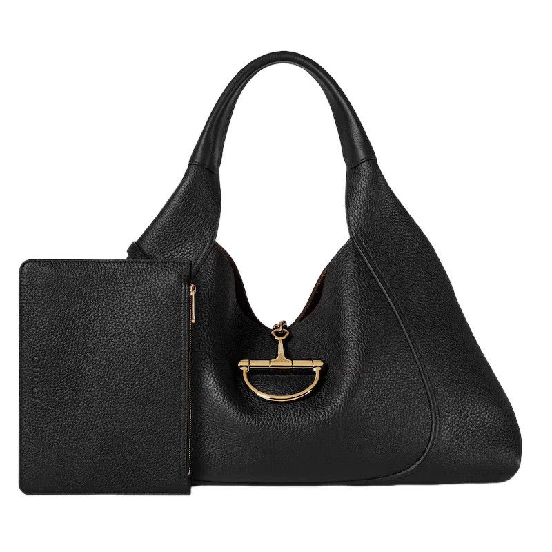Gucci GUCCI Softbit Maxi Black Leather Shoulder Bag New Size ONE SIZE - 3 Thumbnail