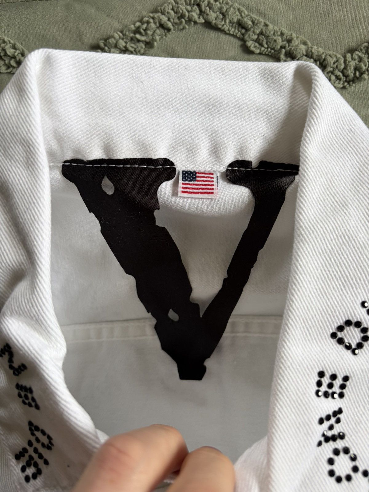 Vlone VLONE Men’s White/Black Jacket Rhinestone (unreleased) Size US M / EU 48-50 / 2 - 5 Thumbnail
