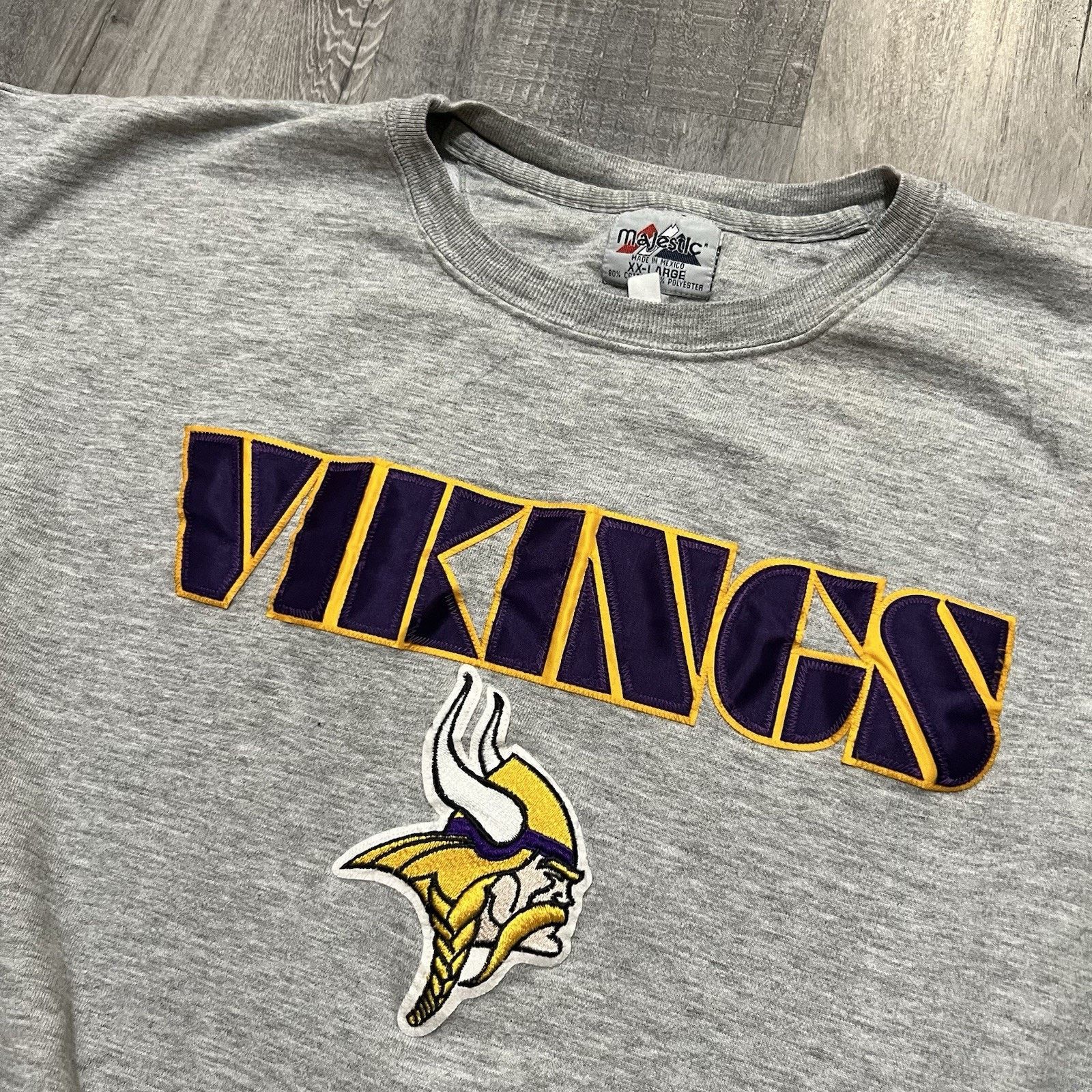 Majestic VTG Minneota Vikings Sweatshirt Grey Football 90s Y2K Size US XXL / EU 58 / 5 - 2 Thumbnail