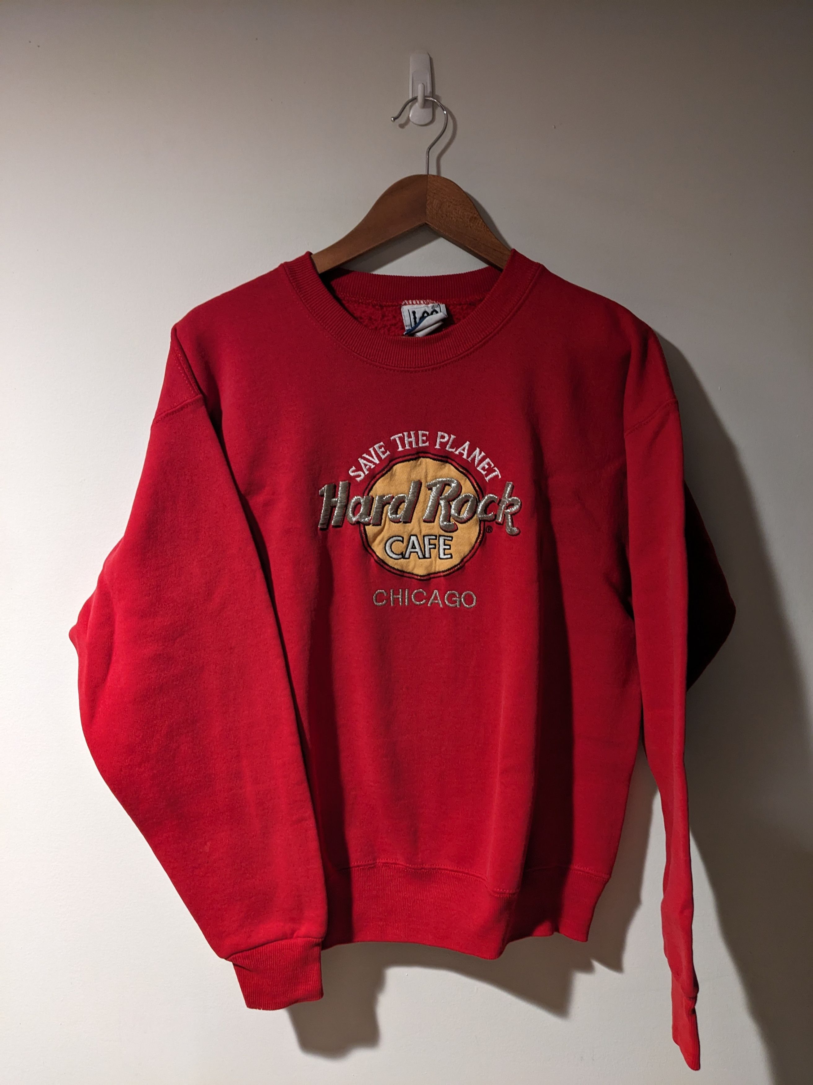 Hard Rock Cafe × Vintage Vintage 90s Hard Rock Cafe Chicago Red Medium Sweatshirt Size US M / EU 48-50 / 2 - 1 Thumbnail