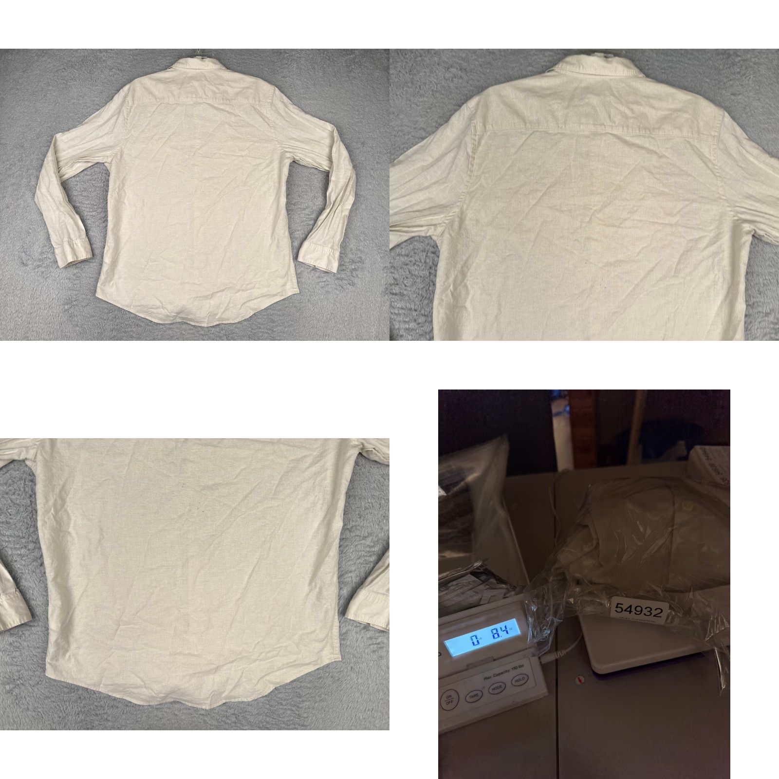 Calvin Klein VINTAGECalvin Klein Shirt Men Large Beige Cotton Blend Button Pocket Long Sleeve READ Size US L / EU 52-54 / 3 - 9 Thumbnail