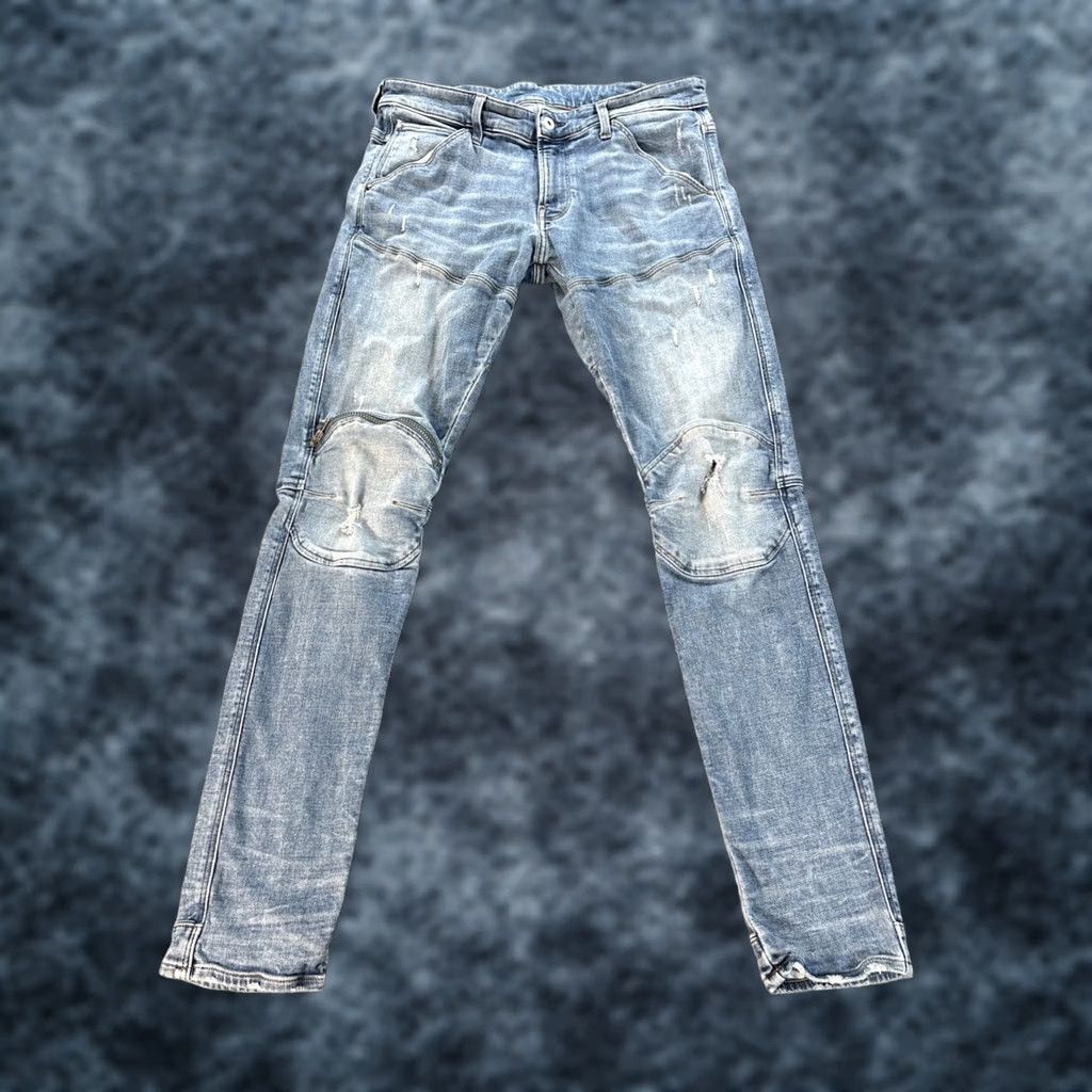 G-Star G Star Raw 5620 3D Zip Knee Skinny Jeans Mens 36x33 Light Wash Distressed Blue Denim Cotton Spandex Jeans Mens 36 Regular"} Size US 36 / EU 52 - 1 Thumbnail