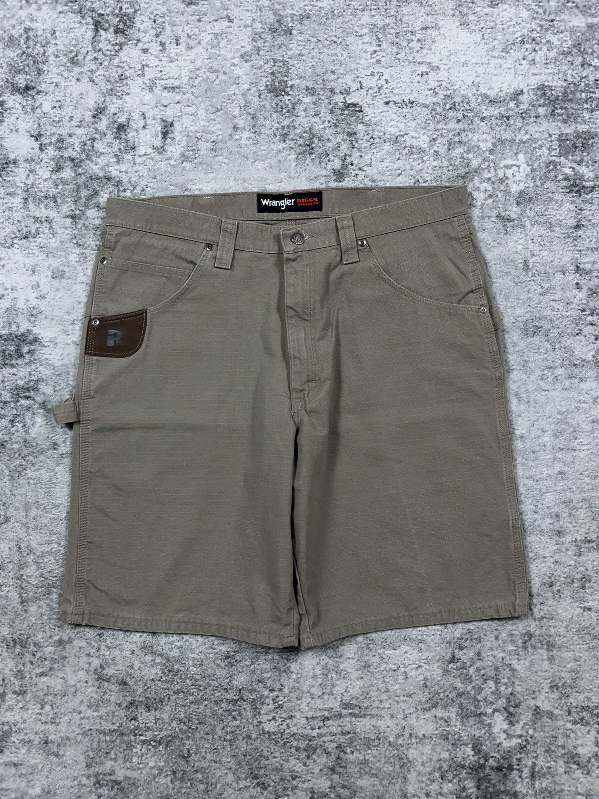 Vintage × Wrangler Y2K Wrangler Riggs Carpenter Shorts 36 Size US 36 / EU 52 - 2 Thumbnail