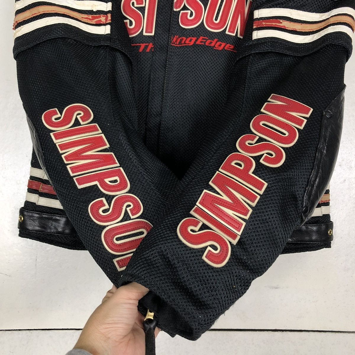 Japanese Brand 🔥VINTAGE RACING BIKER JACKET SIMPSON BIG LOGO SPELL OUT Size US L / EU 52-54 / 3 - 15 Thumbnail