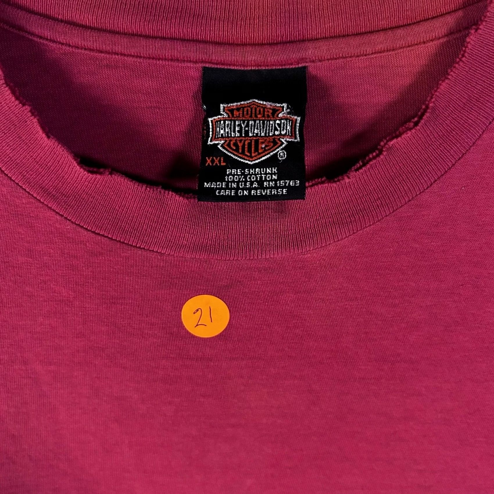 Harley Davidson VINTAGE Harley-Davidson HOG 15th Anniversary T-Shirt XXL Maroon Distressed Shirt Mens 1990s Grunge Graphic Tee Short Sleeve Cotton Red Gleam 2XL Size US XXL / EU 58 / 5 - 3 Thumbnail