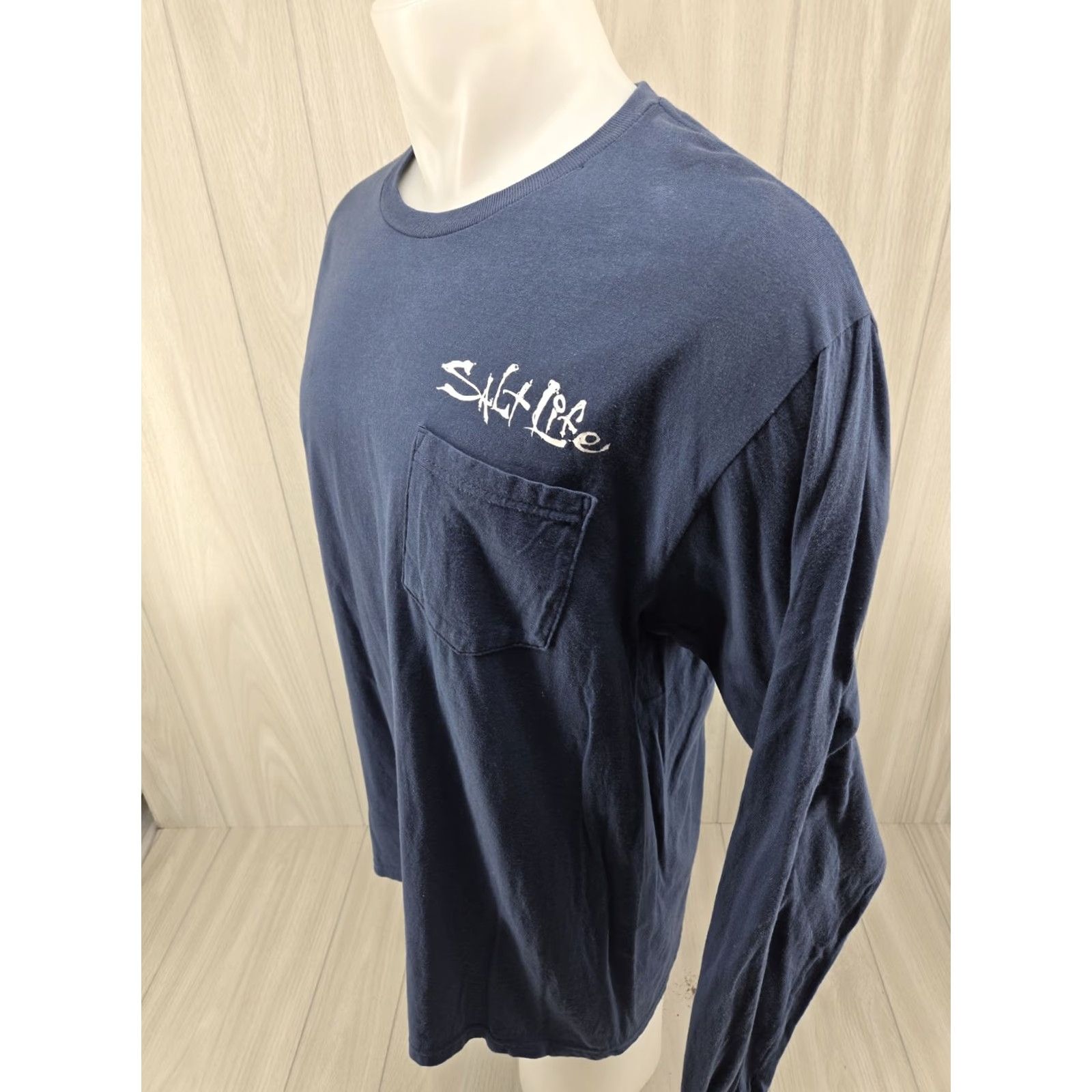 Vintage Salt Life Mens Long Sleeve T Shirt Large Blue Crew Neck Cotton USA Flag Logo Shirt Mens Long Sleeve T-Shirt Blue Cotton USA Flag Logo Salt Life Size US L / EU 52-54 / 3 - 5 Thumbnail