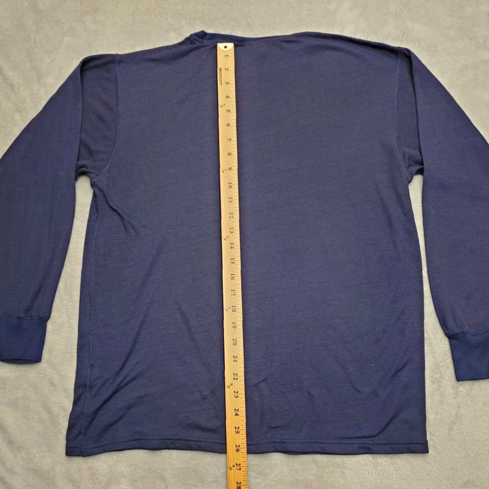 Layer 8 VINTAGE Polar Max Shirt Mens L Blue 100% Polyester USA Crew Neck Long Sleeve Solid Pattern Classic Outdoor USA Mens Size US L / EU 52-54 / 3 - 6 Thumbnail