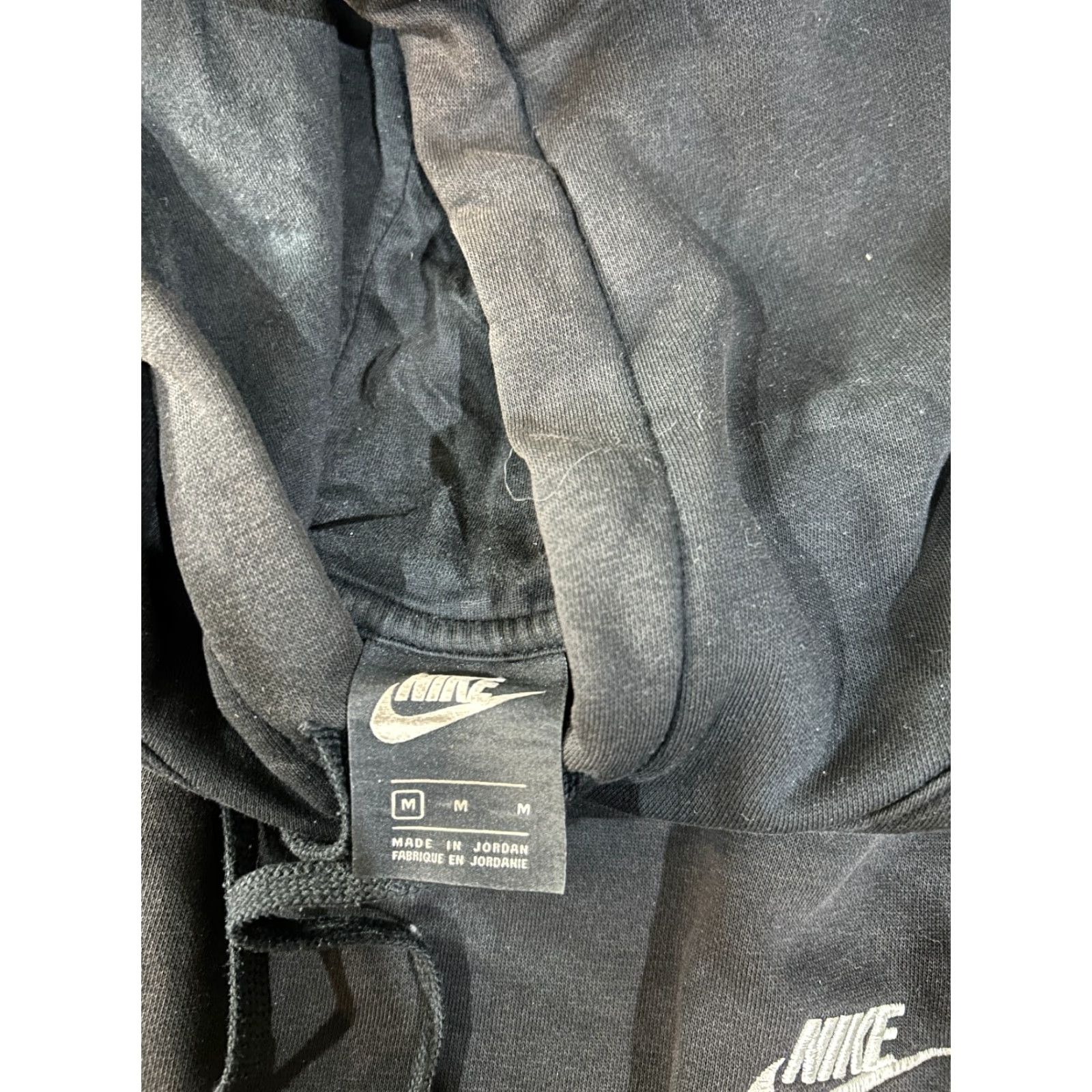 Nike Nike Hoodie Mens M Black Swoosh Logo Hooded Pullover Crew Neck Sweatshirt Graphic Print Pockets Sports Nike Sportswear Regular Fit Size US M / EU 48-50 / 2 - 4 Thumbnail