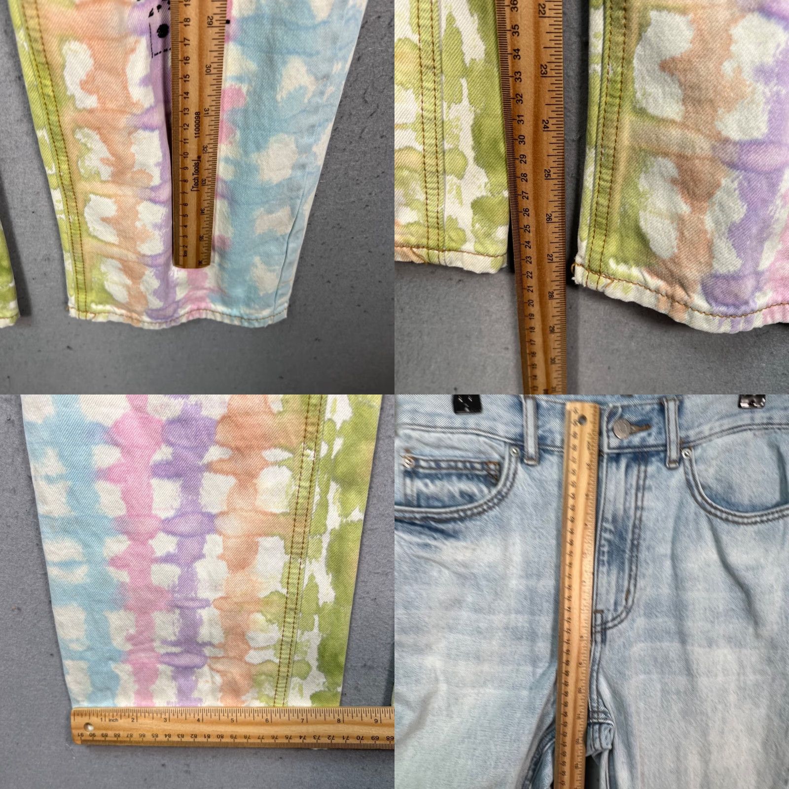 Bdg BDG Womens Jeans 27 Cowboy Tie-Dye Denim Mid-Rise 5-Pocket Straight Blue Denim Vintage No XS-? Size 27" / US 4 / IT 40 - 8 Thumbnail