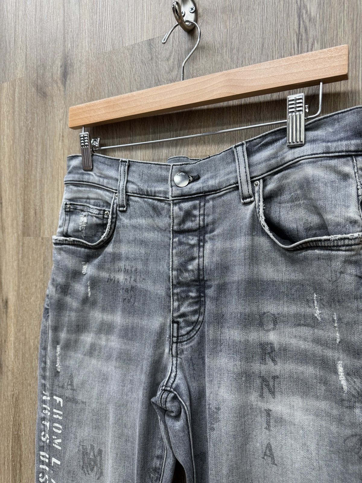 Amiri Amiri Denim Stencil Grey Jeans Size US 30 / EU 46 - 5 Thumbnail
