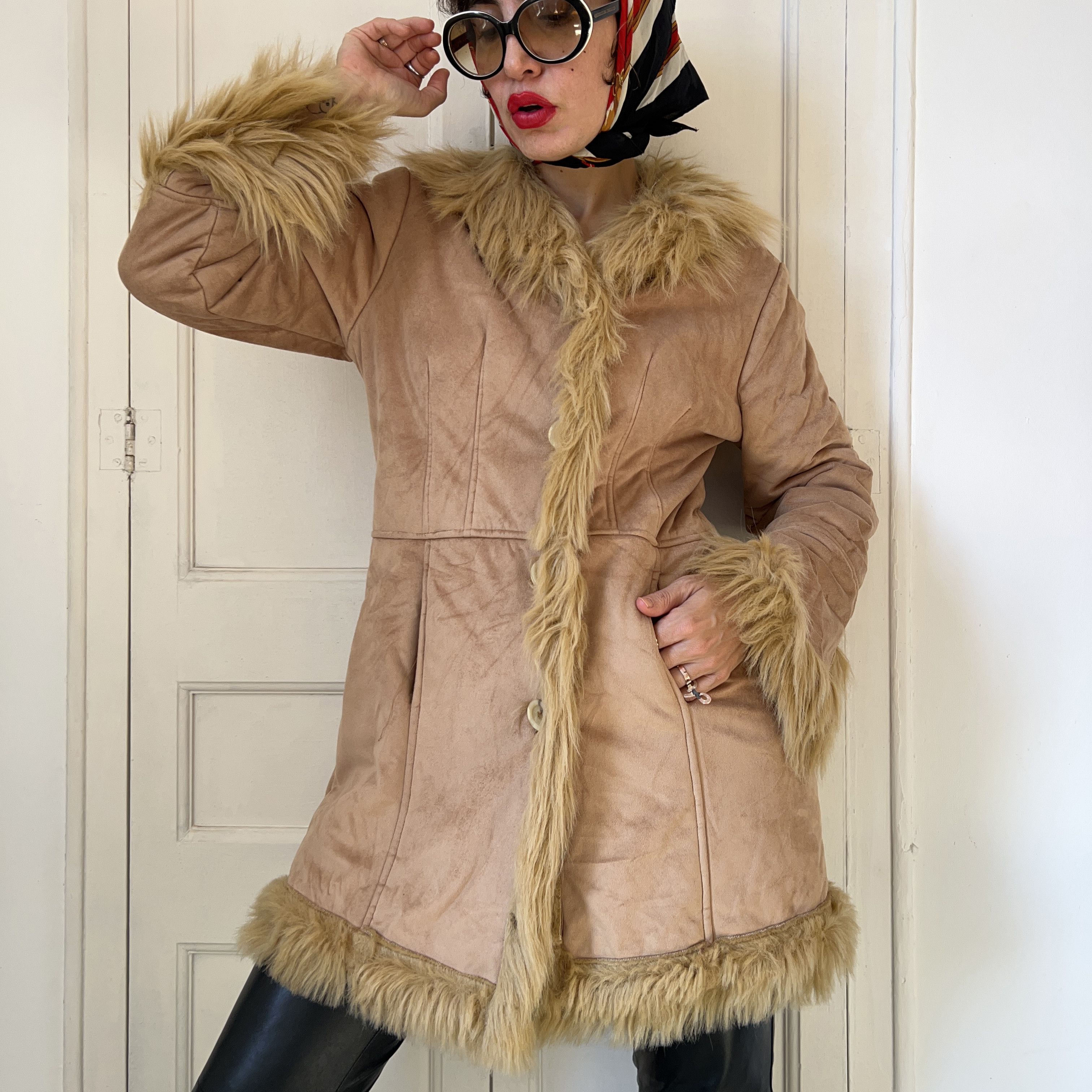 Vintage Vintage 70s Faux Suede Penny Lane Coat Size M / US 6-8 / IT 42-44 - 5 Thumbnail