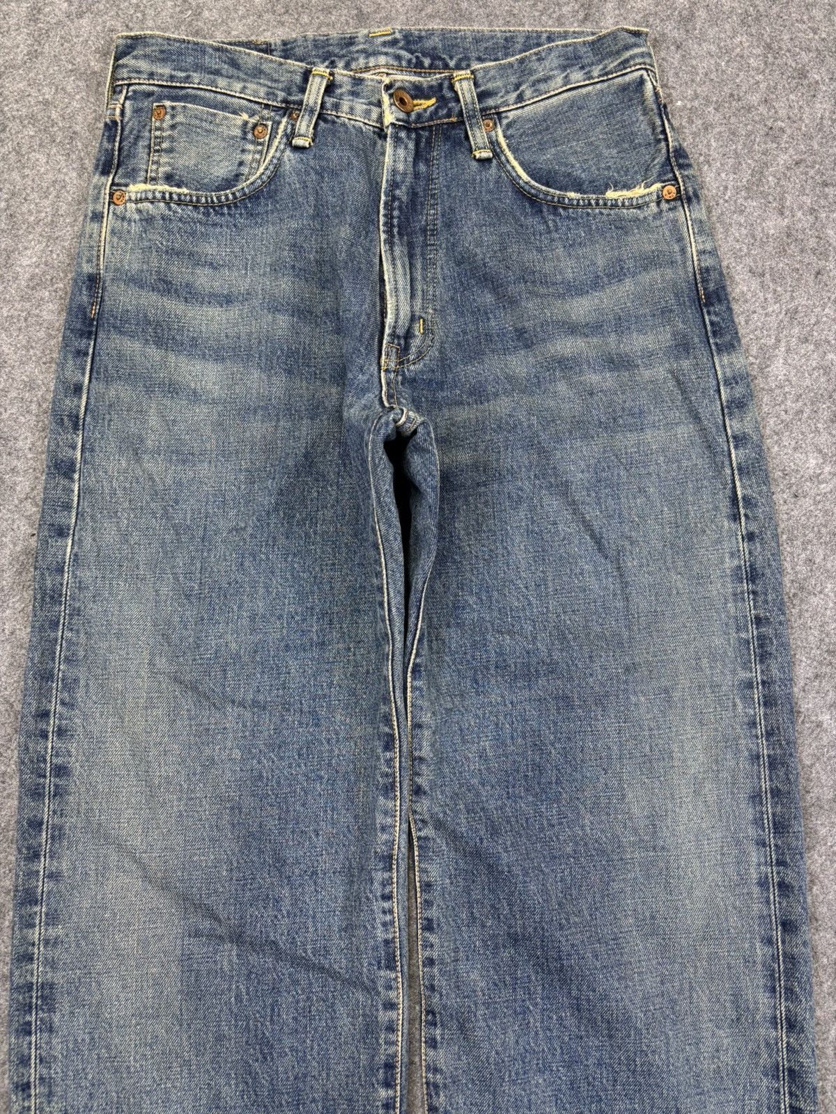 Edwin 💥Wide Rusty Selvedge💥Vtg Edwin 505X Medium Wash Jeans F986 Size US 30 / EU 46 - 3 Thumbnail