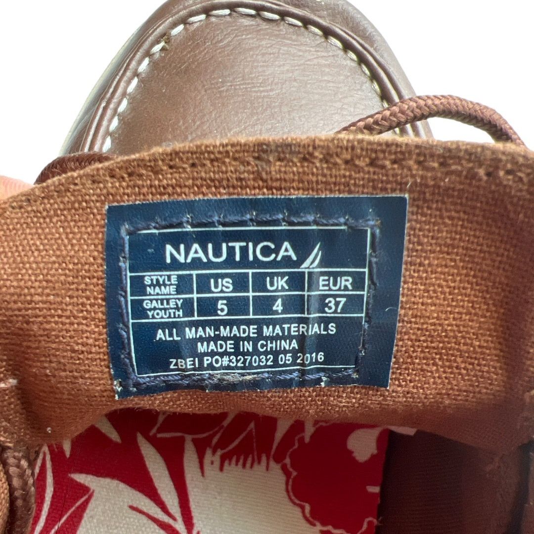 Nautica Nautica Youth Brown Leather Shoes, US5 Size US 5 / EU 37 - 6 Thumbnail