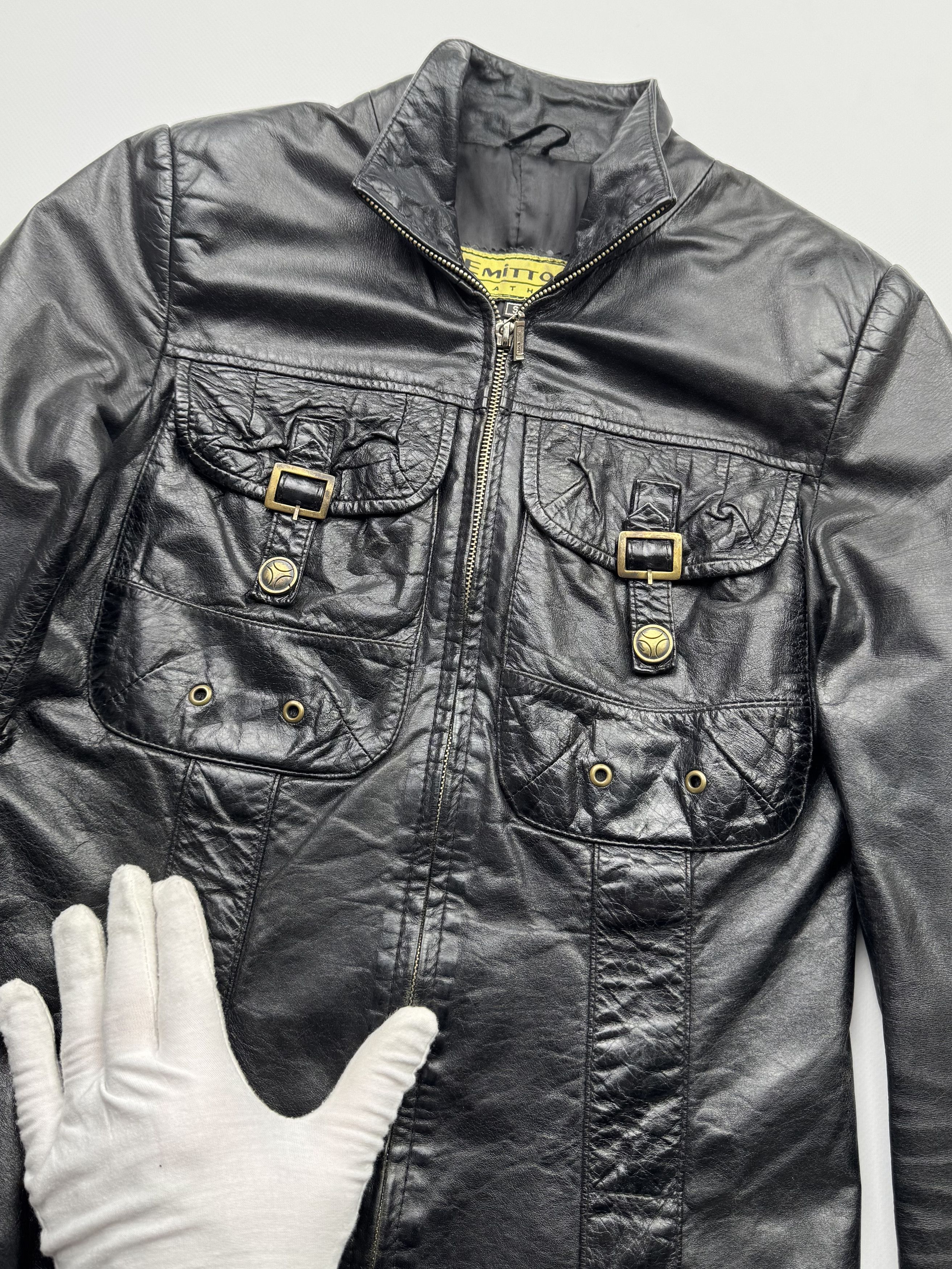 Vintage Vintage Cropped Leather Jacket B248(V16)E2 Size XS / US 0-2 / IT 36-38 - 4 Thumbnail