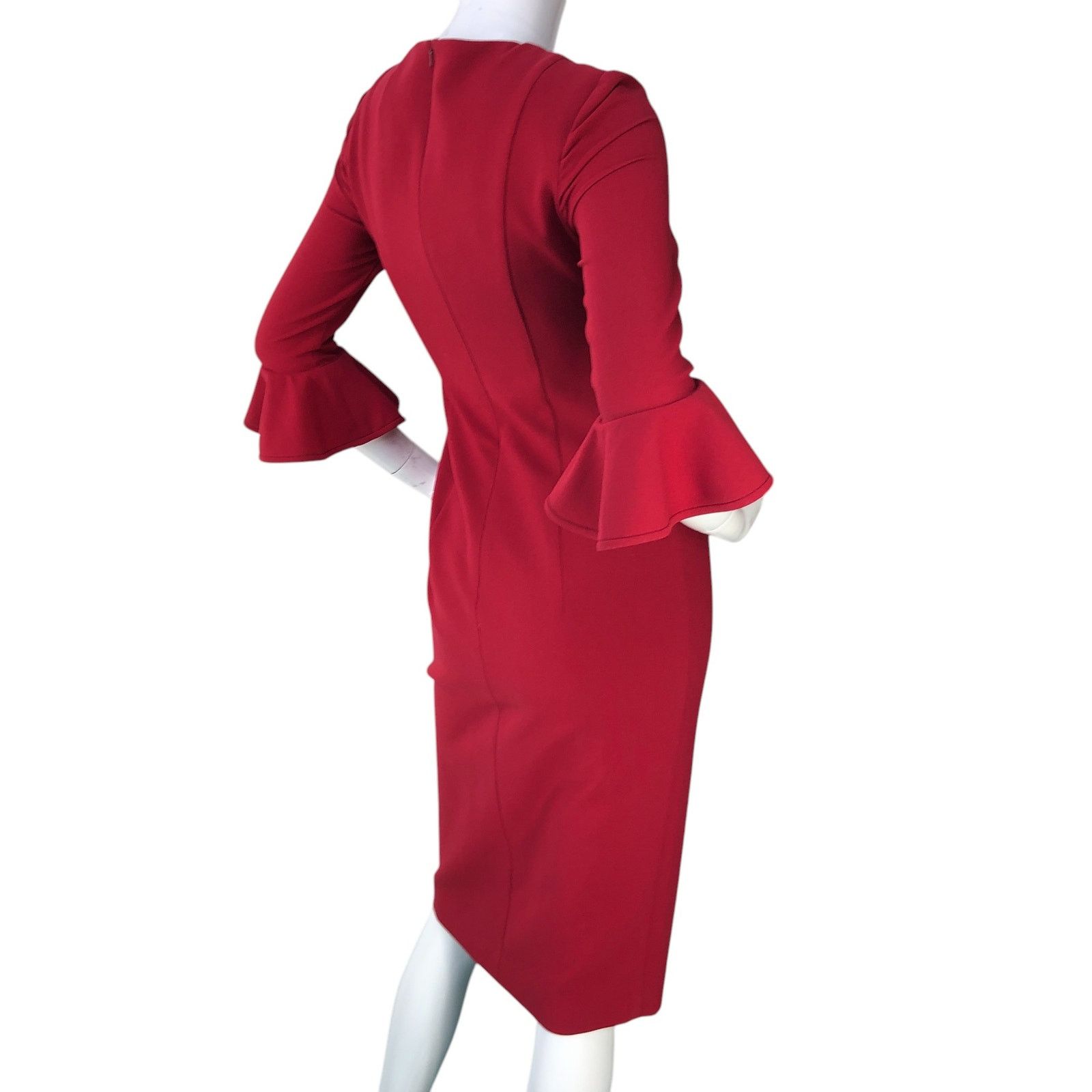 Black Halo Black Halo Eve Size 0 Dress Sheath Key Hole Flare Sleeve Red Size XXS / US 00 / IT 34 - 9 Thumbnail