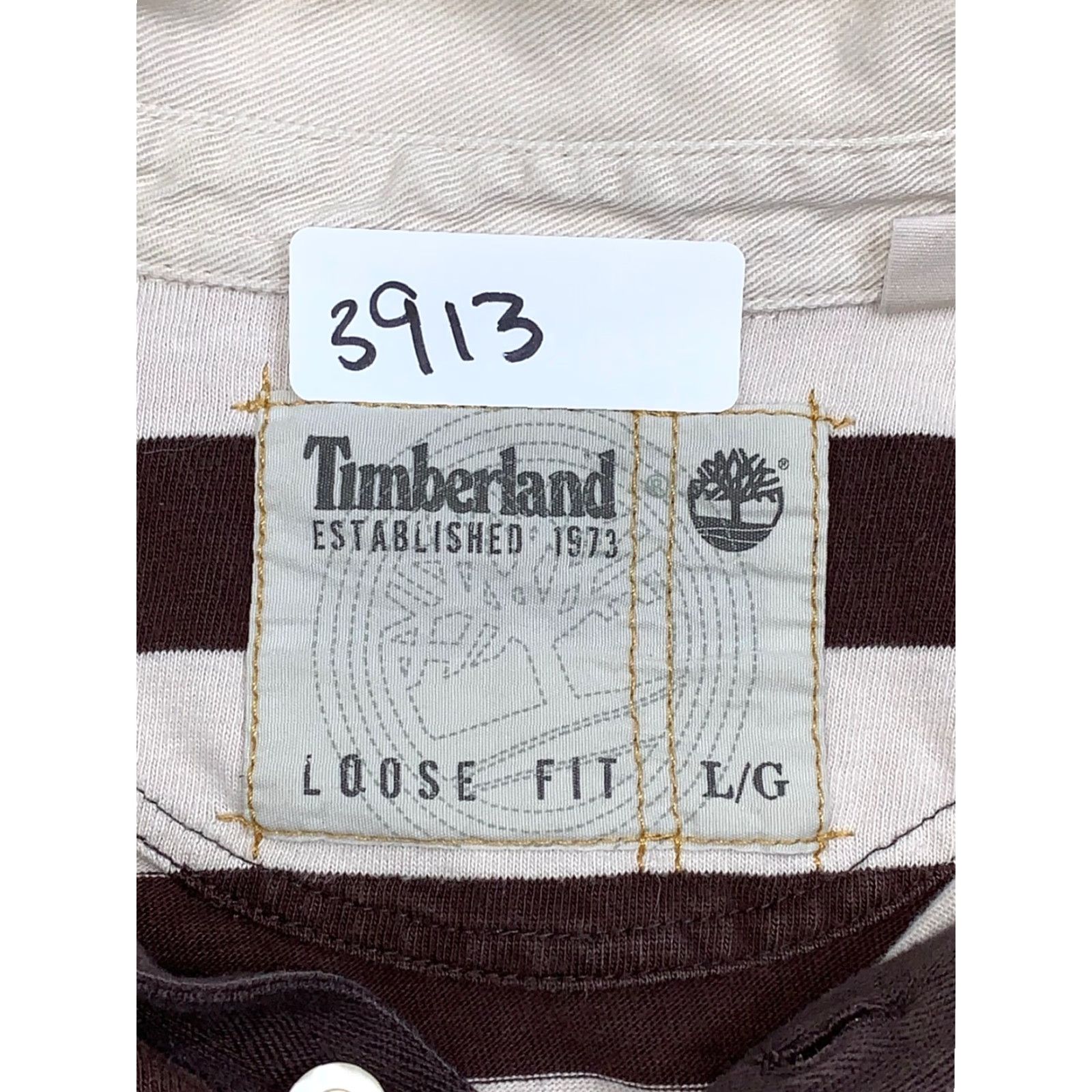 Timberland Timberland Striped Polo Long Sleeve Brown Tan Large Casual Mens Polo Shirt Regular Fit Size US L / EU 52-54 / 3 - 3 Thumbnail